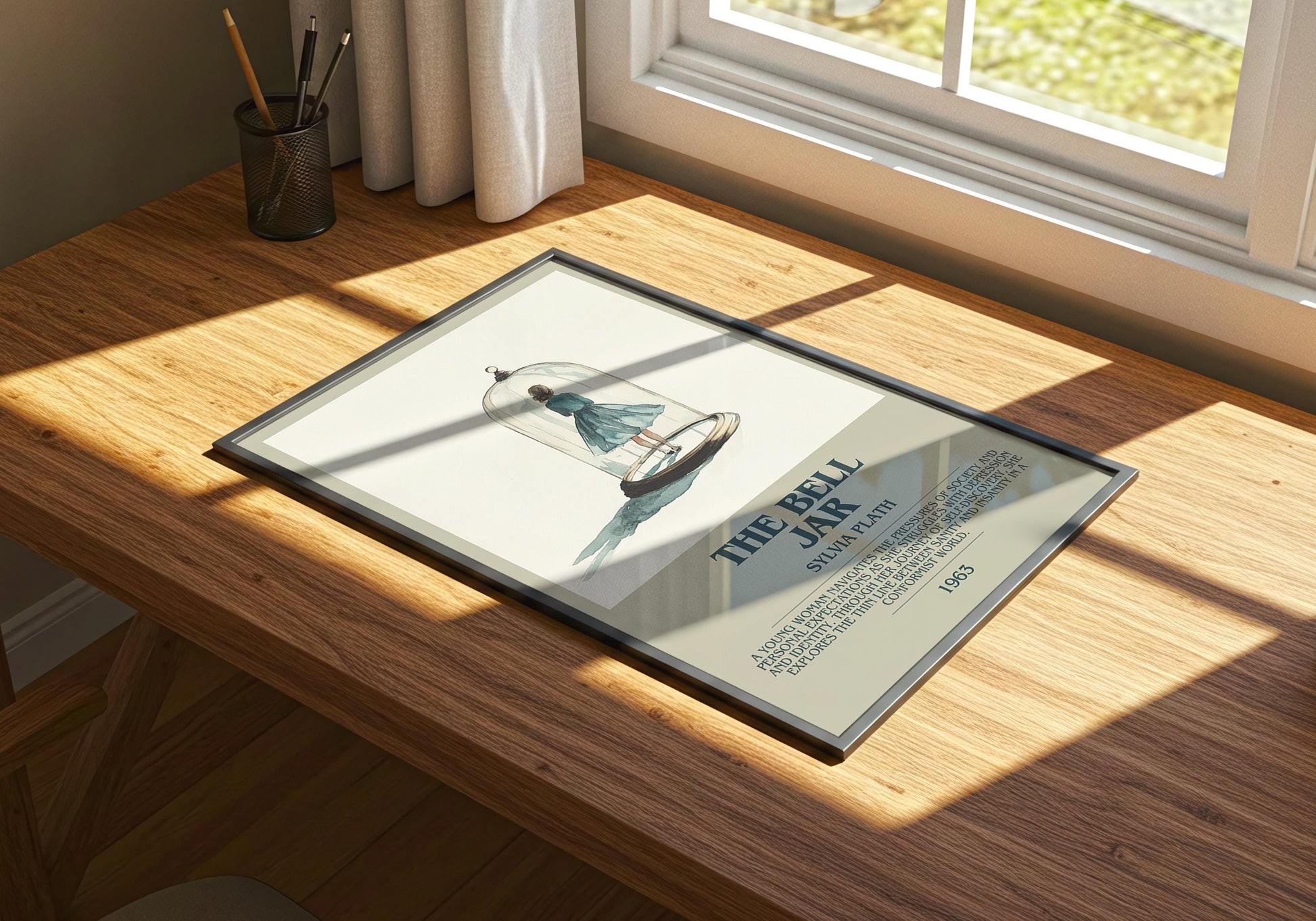 The Bell Jar by Sylvia Plath | Descriptive Book Poster | Modern