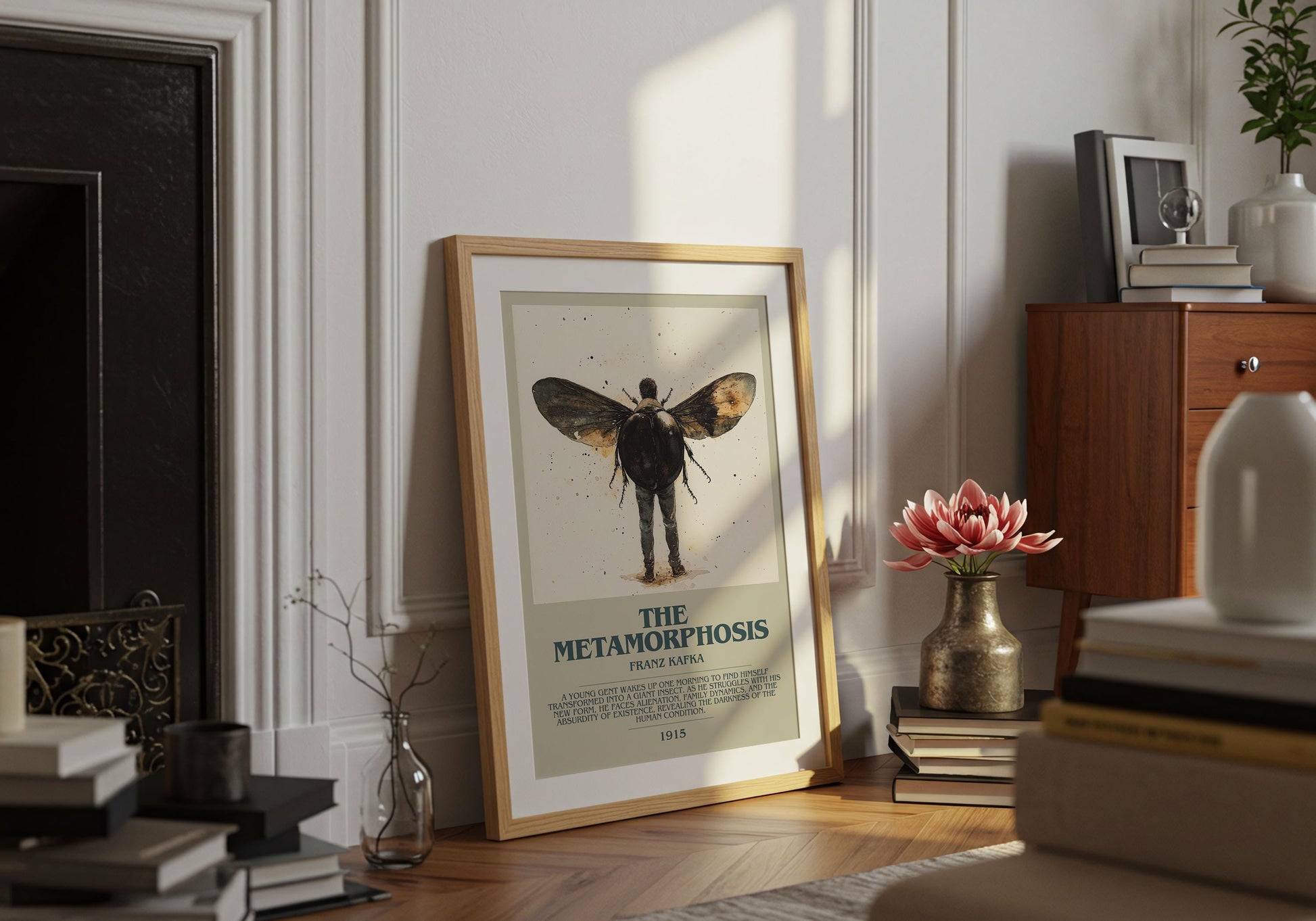 The Metamorphosis by Franz Kafka | Descriptive Book Poster | Modern