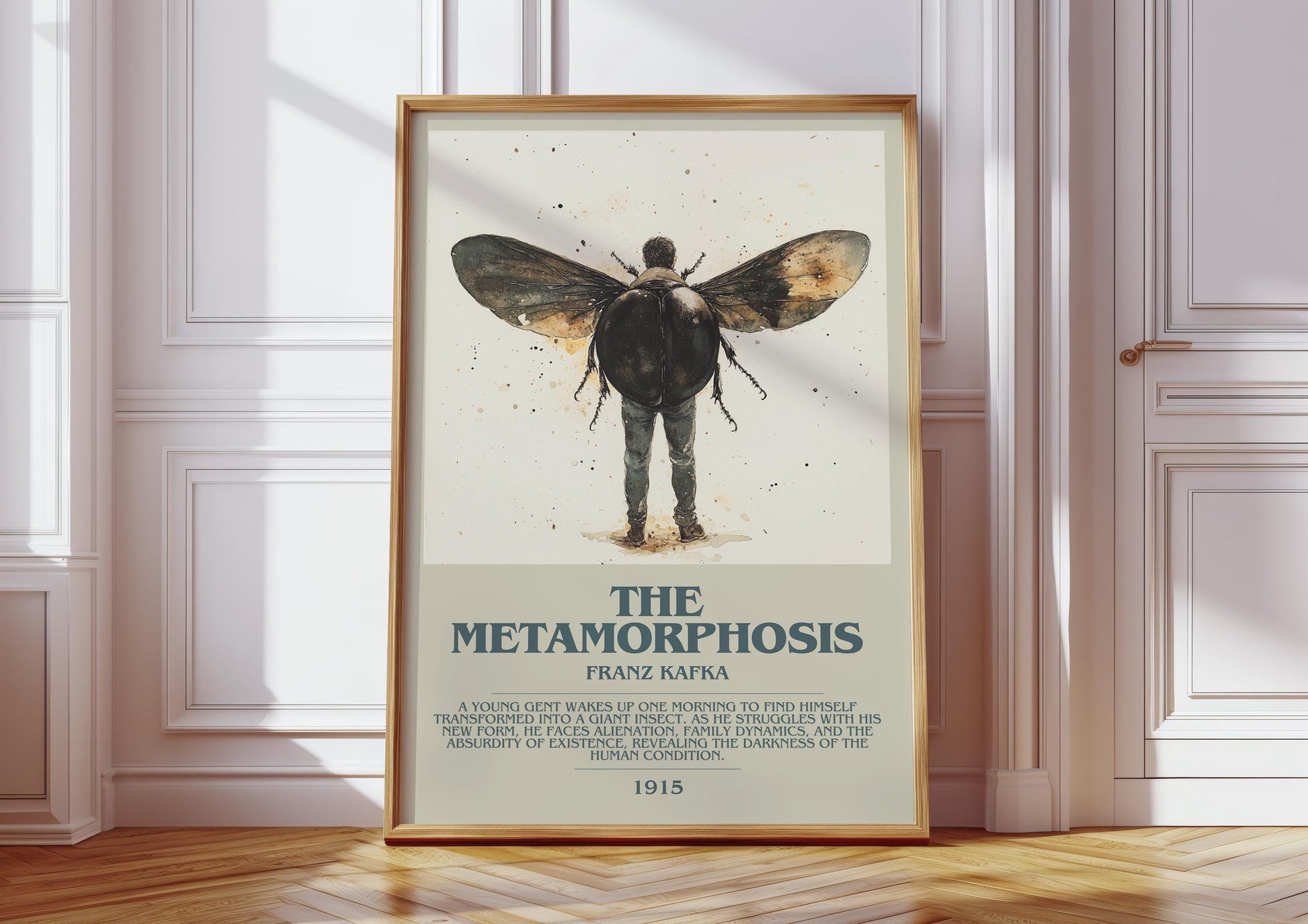 The Metamorphosis by Franz Kafka | Descriptive Book Poster | Modern