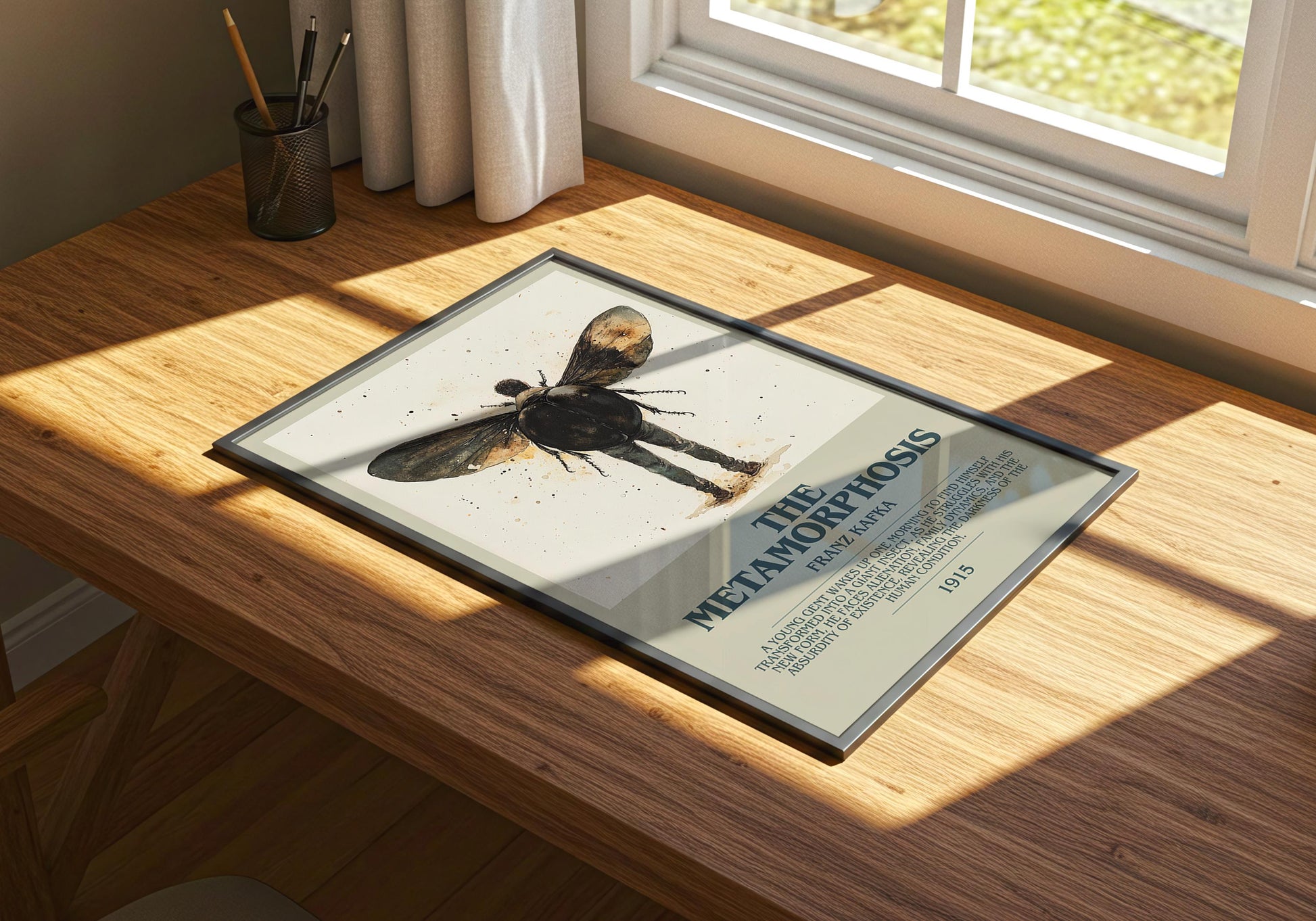The Metamorphosis by Franz Kafka | Descriptive Book Poster | Modern