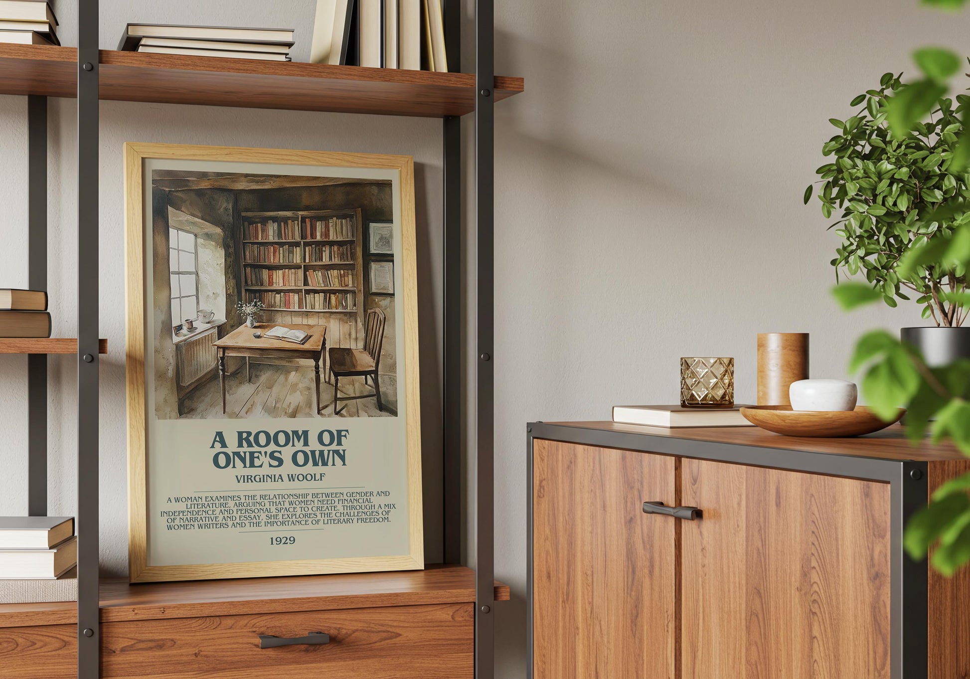 A Room Of Ones Own by Virginia Woolf | Descriptive Book Poster | Modern