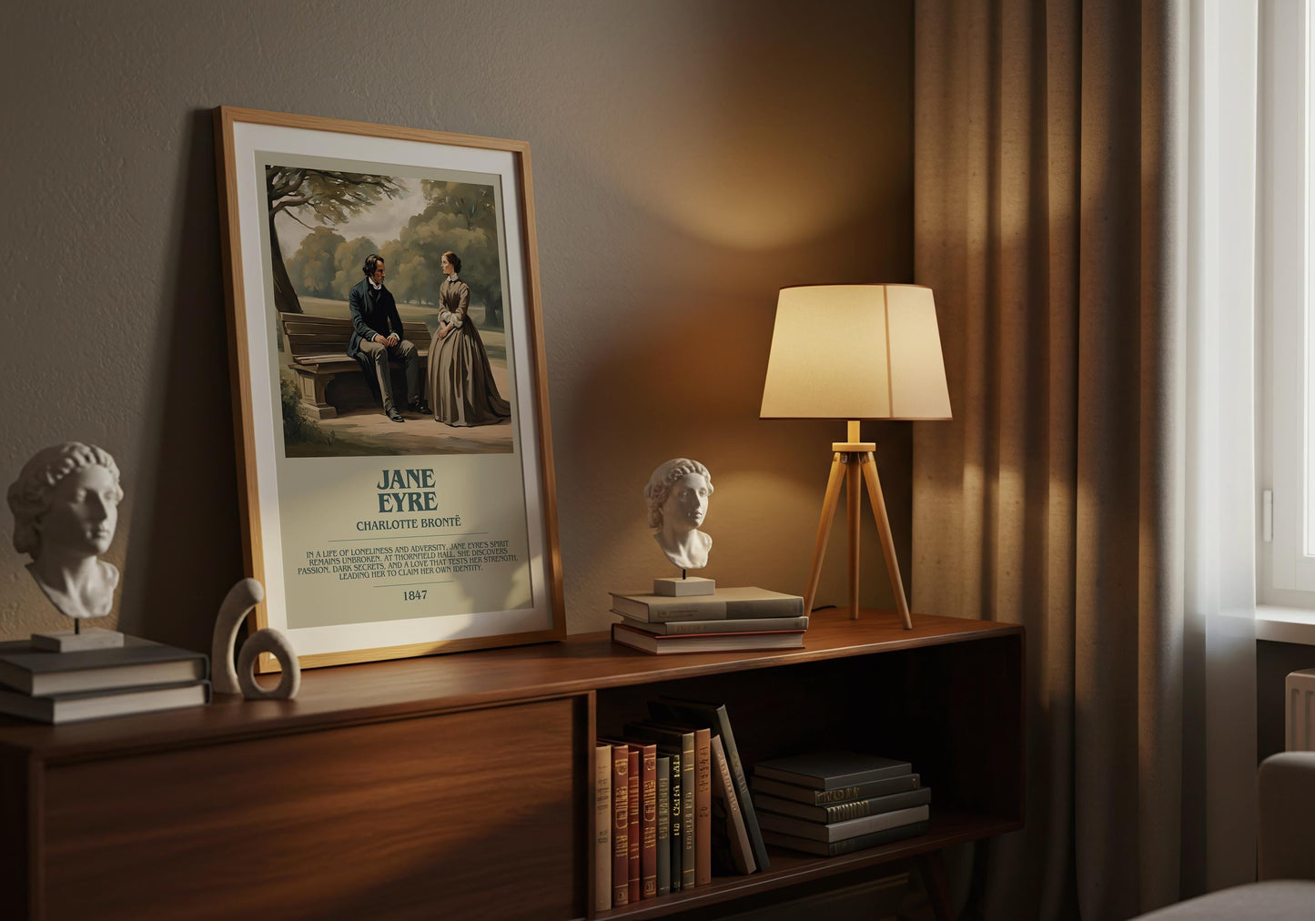 Jane Eyre by Charlotte Bronte | Descriptive Book Poster | Modern