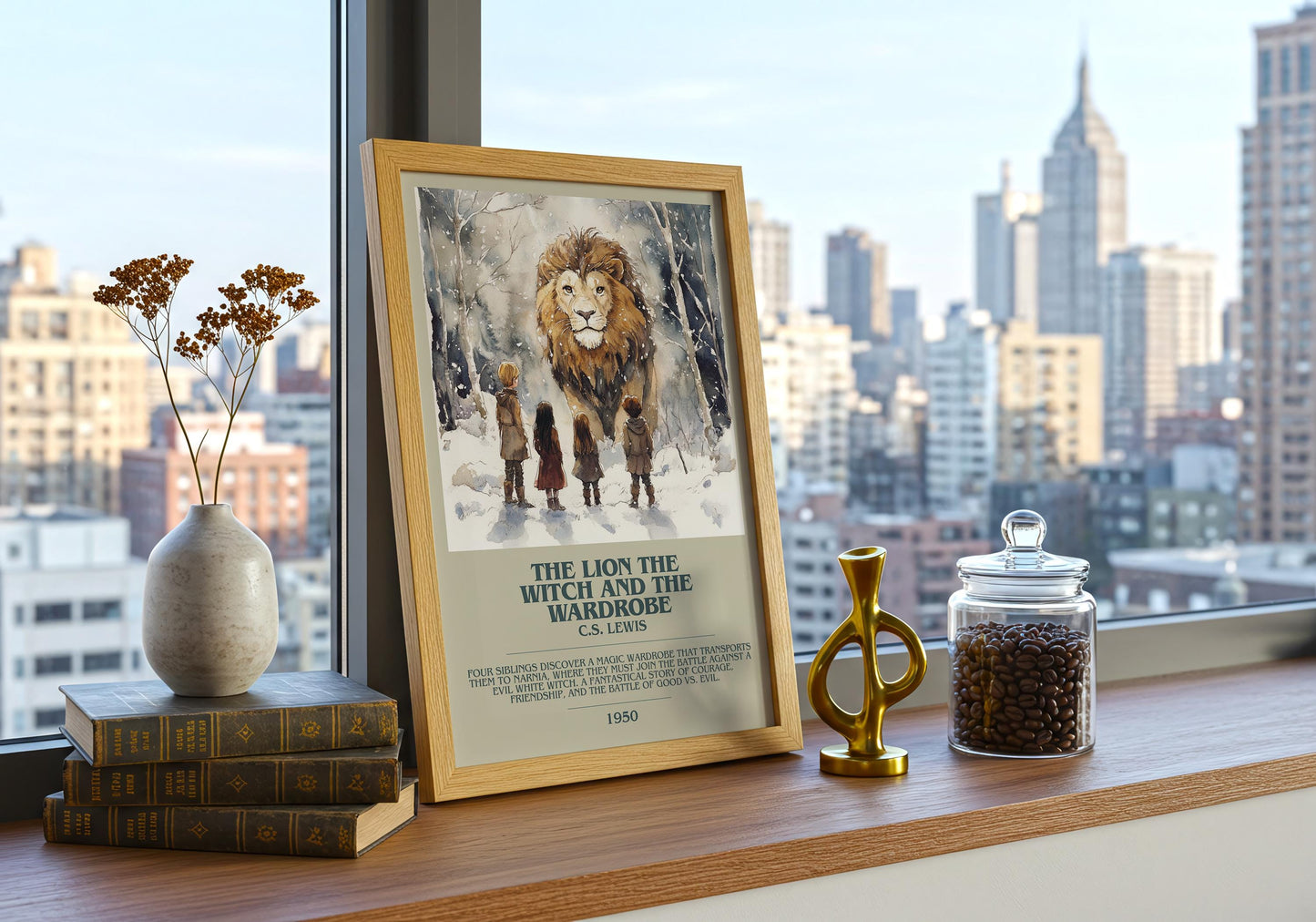 The Lion, The Witch and the Wardrobe by C.S. Lewis | Descriptive Book Poster | Modern