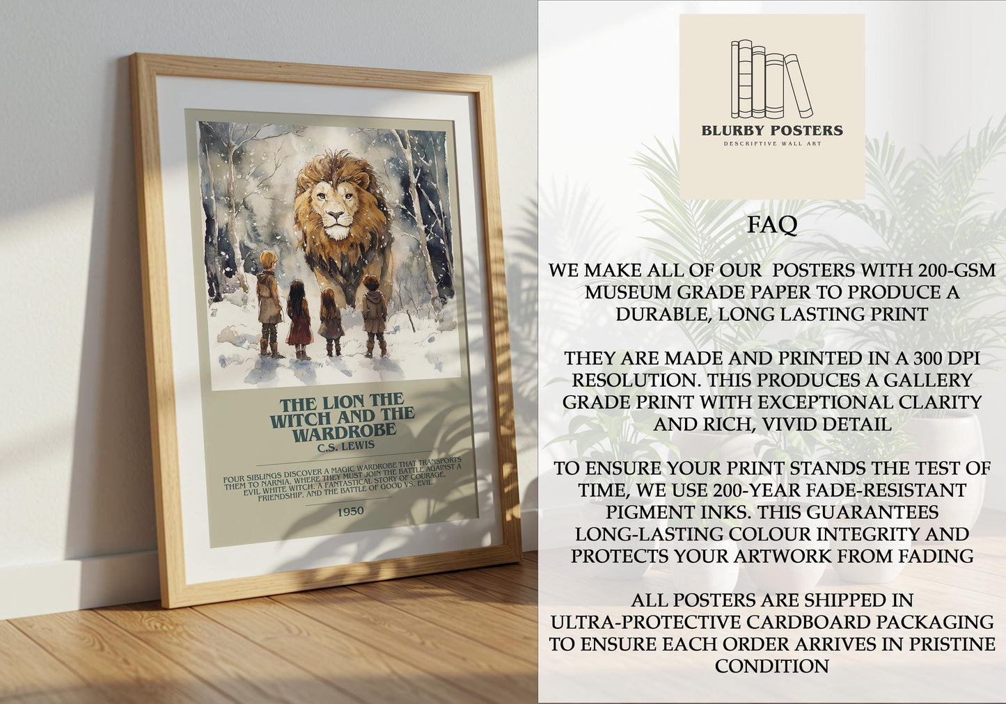 The Lion, The Witch and the Wardrobe by C.S. Lewis | Descriptive Book Poster | Modern