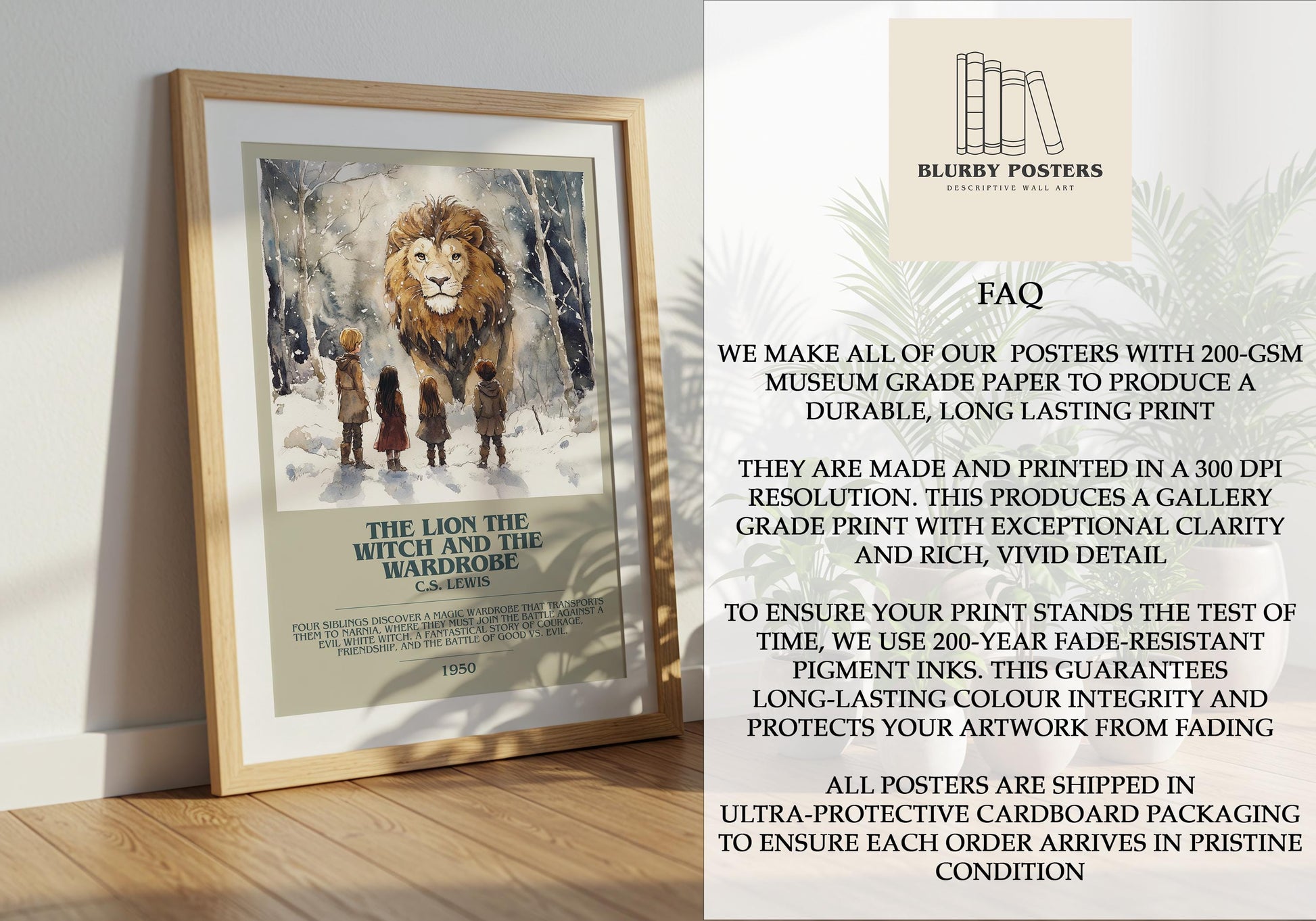 The Lion, The Witch and the Wardrobe by C.S. Lewis | Descriptive Book Poster | Modern