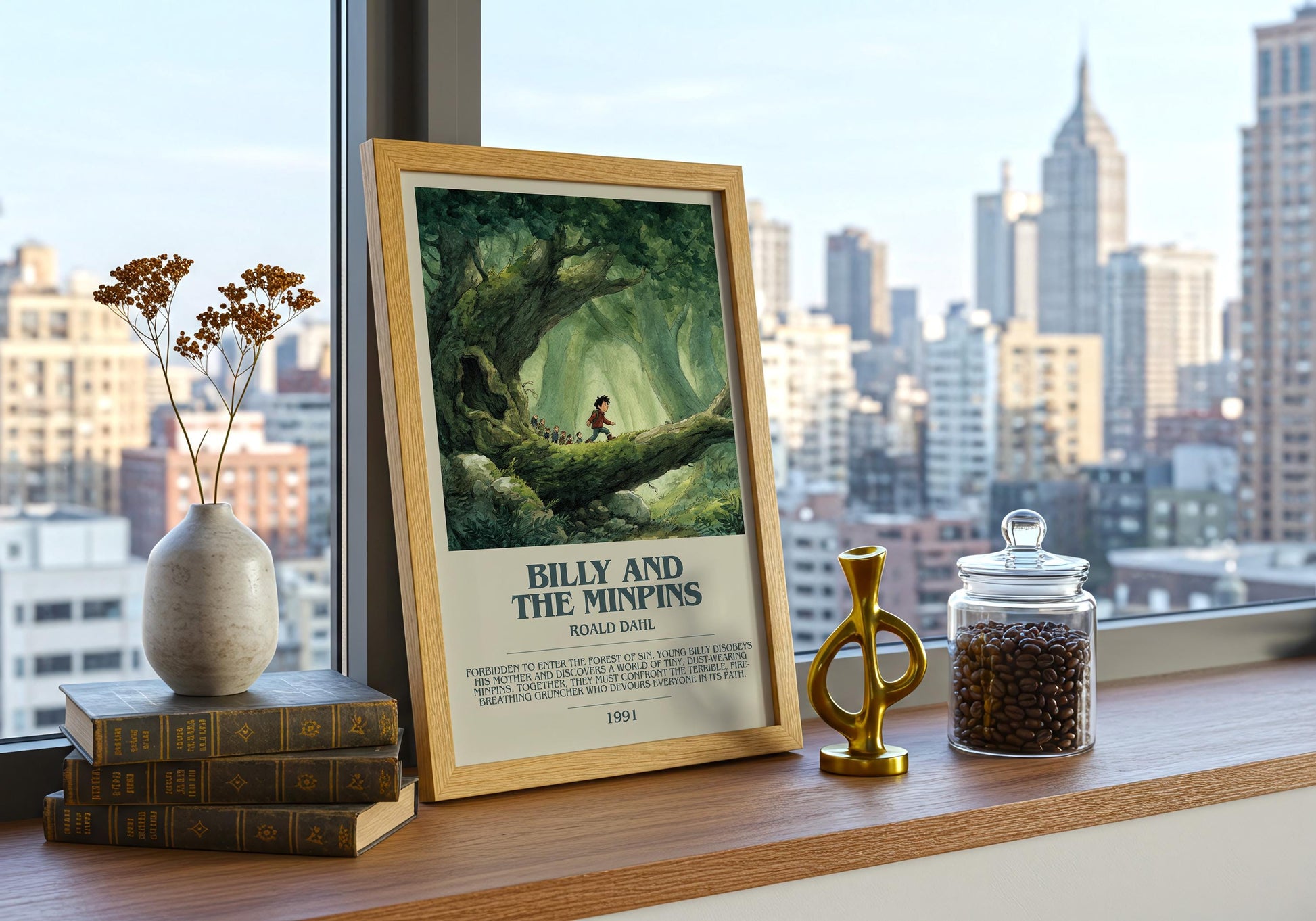 Billy and the Minpins by Roald Dahl | Descriptive Book Poster | Modern