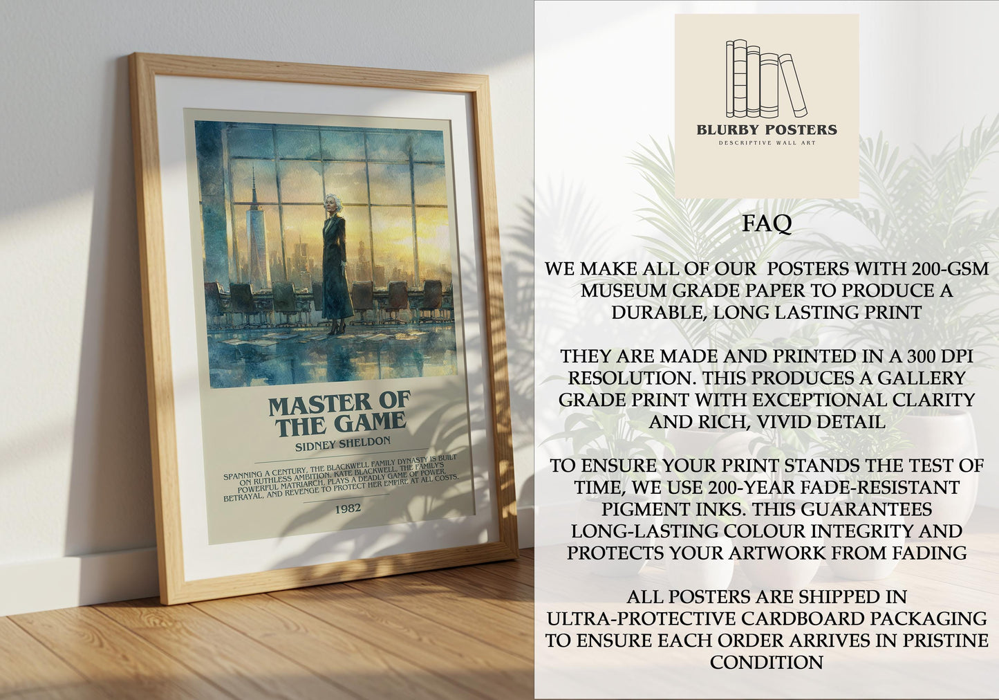 Master Of The Game by Sidney Sheldon | Descriptive Book Poster | Modern