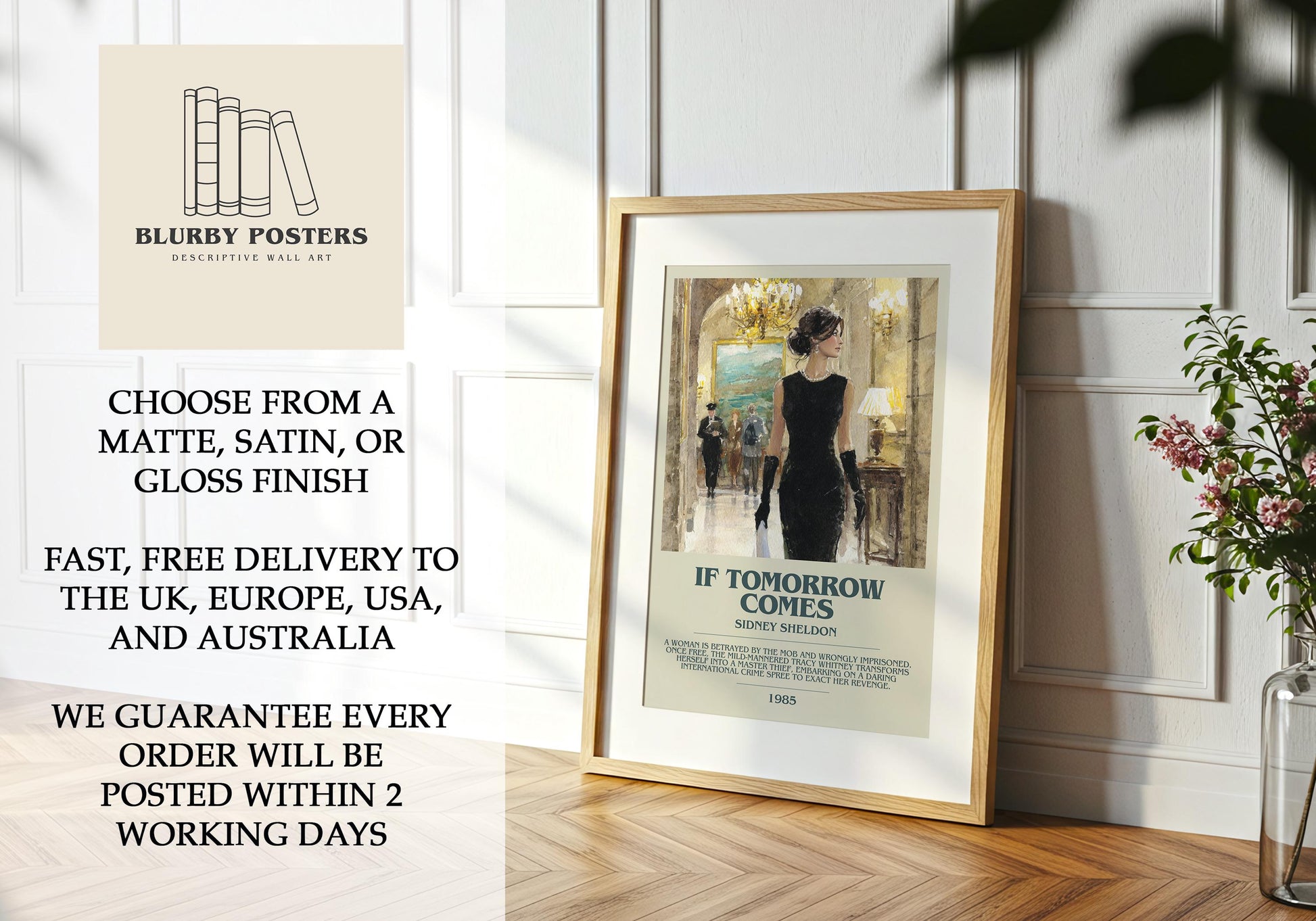 It Comes Tomorrow by Sidney Sheldon | Descriptive Book Poster | Modern