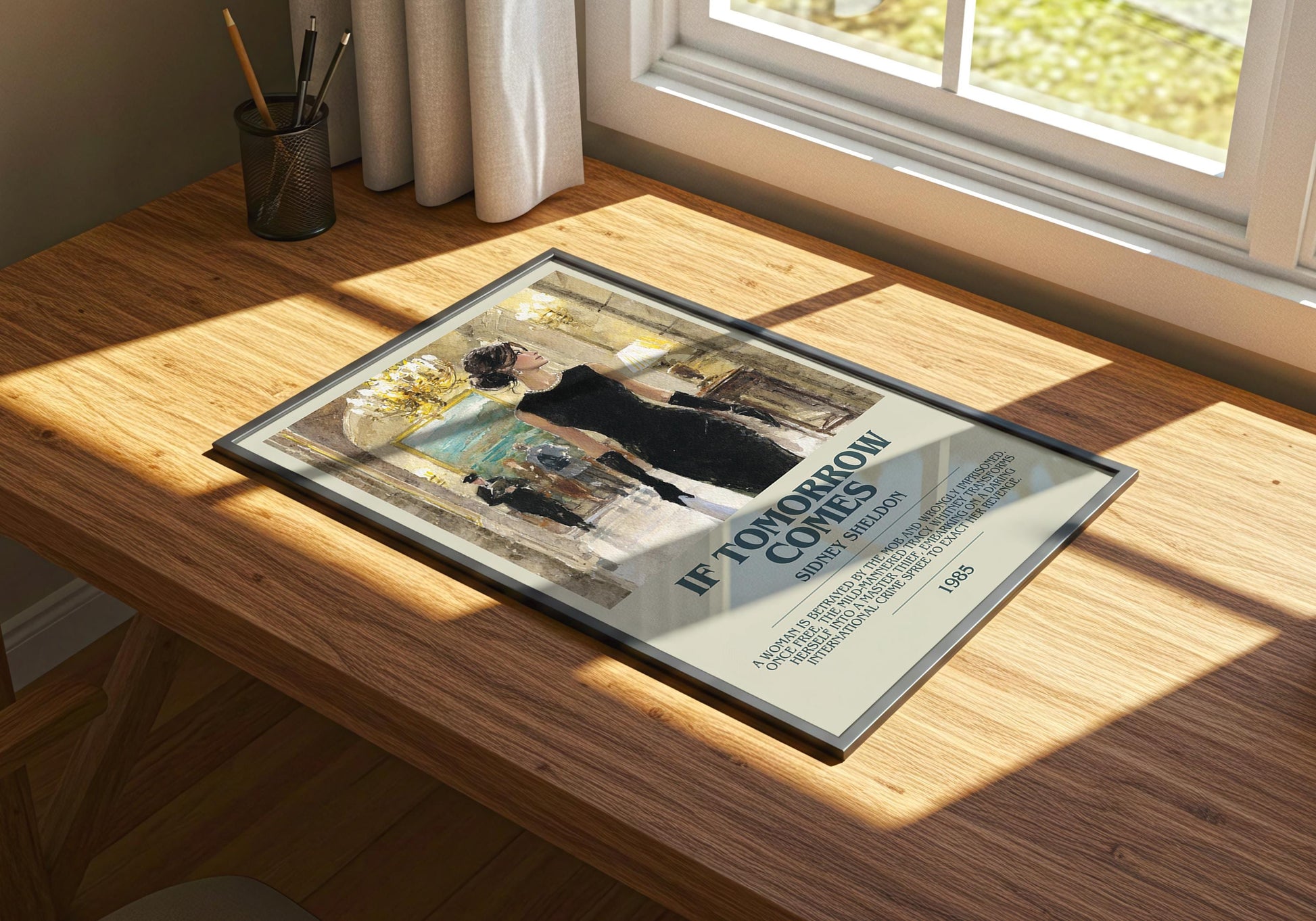 It Comes Tomorrow by Sidney Sheldon | Descriptive Book Poster | Modern