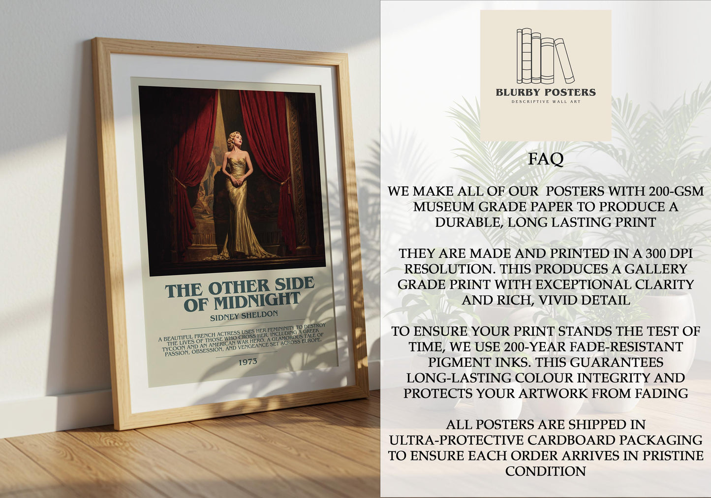 The Other Side Of Midnight by Sidney Sheldon | Descriptive Book Poster | Modern