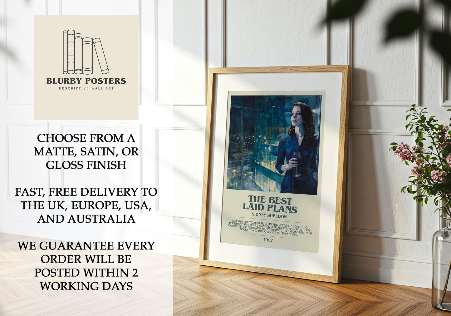 The Best Laid Plans by Sidney Sheldon | Descriptive Book Poster | Modern