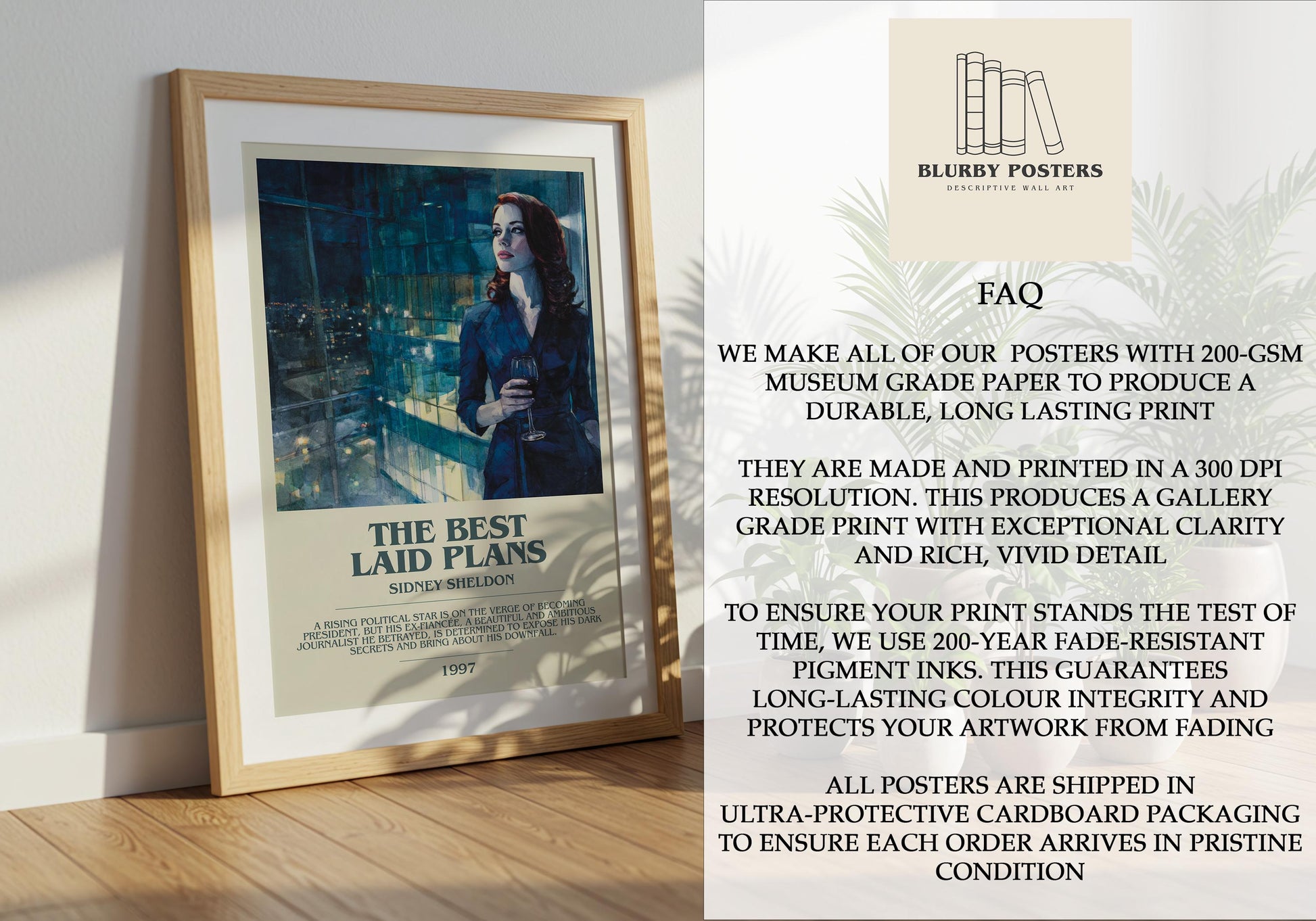 The Best Laid Plans by Sidney Sheldon | Descriptive Book Poster | Modern
