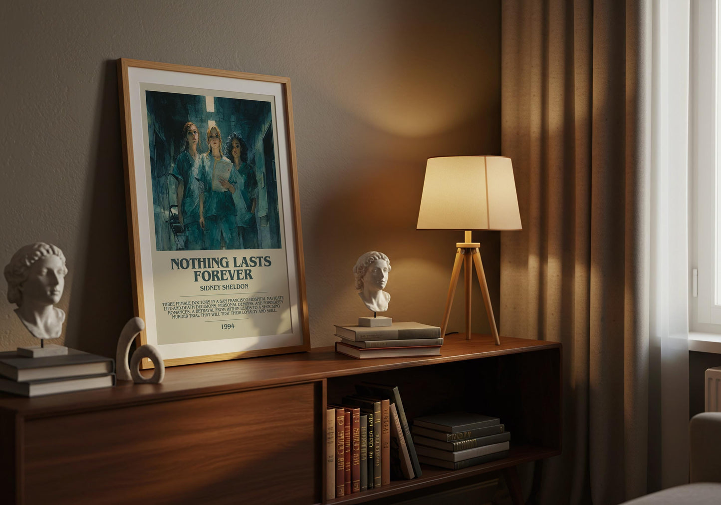 Nothing Lasts Forever by Sidney Sheldon | Descriptive Book Poster | Modern