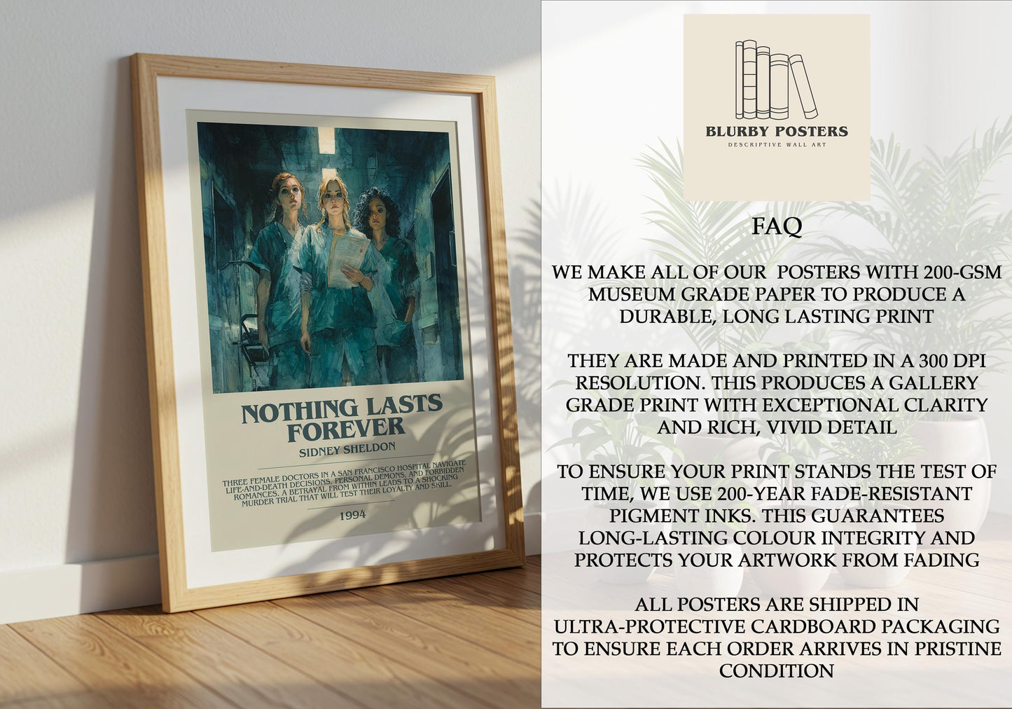 Nothing Lasts Forever by Sidney Sheldon | Descriptive Book Poster | Modern