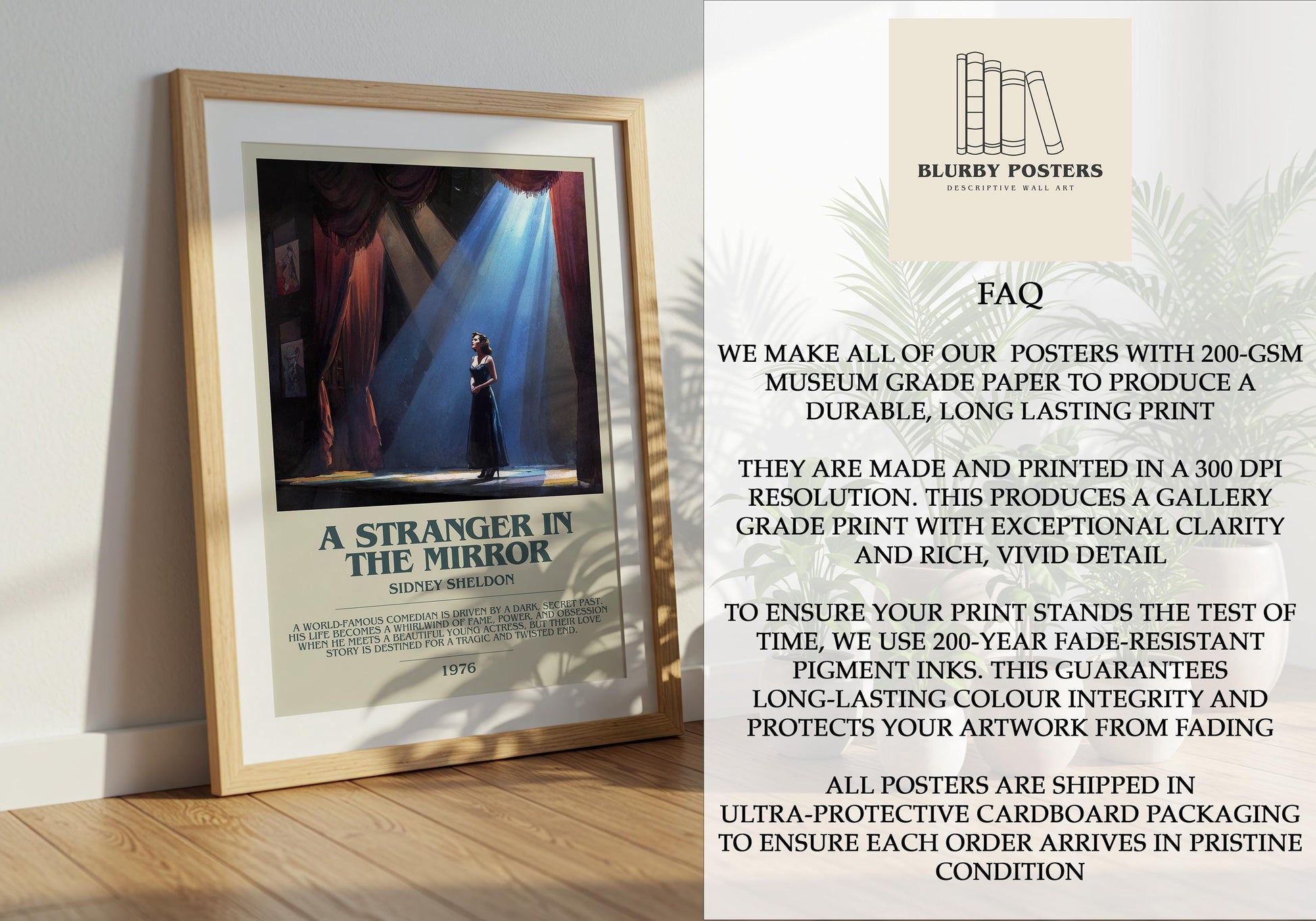 A Stranger In The Mirror by Sidney Sheldon | Descriptive Book Poster | Modern