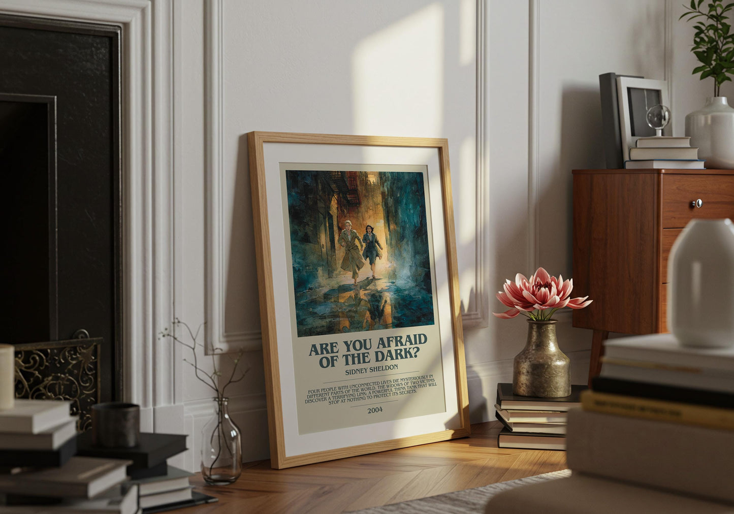 Are You Afraid Of The Dark by Sidney Sheldon | Descriptive Book Poster | Modern