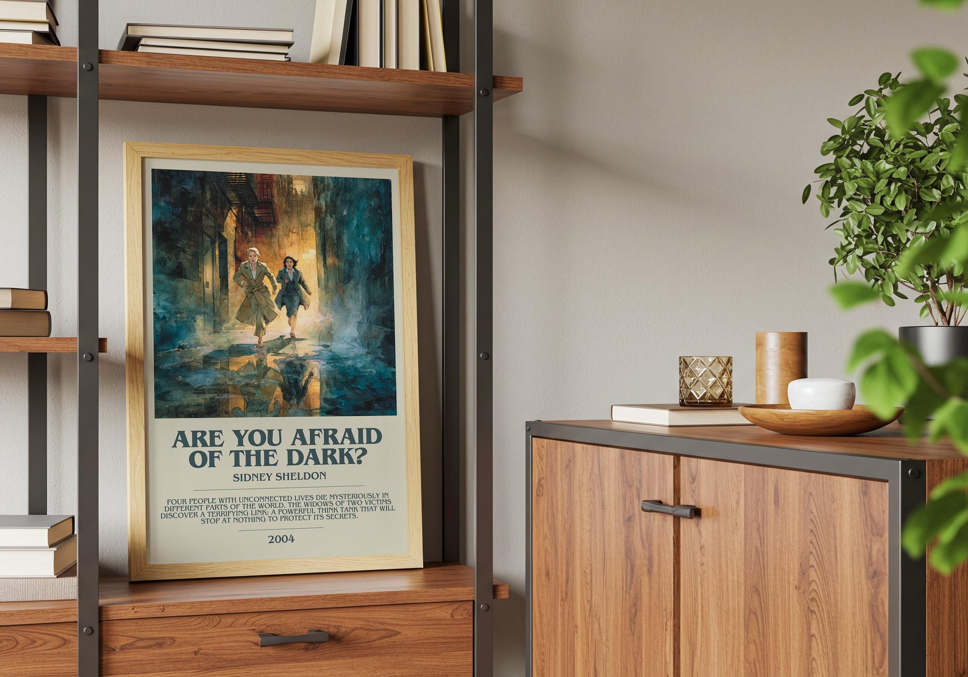 Are You Afraid Of The Dark by Sidney Sheldon | Descriptive Book Poster | Modern