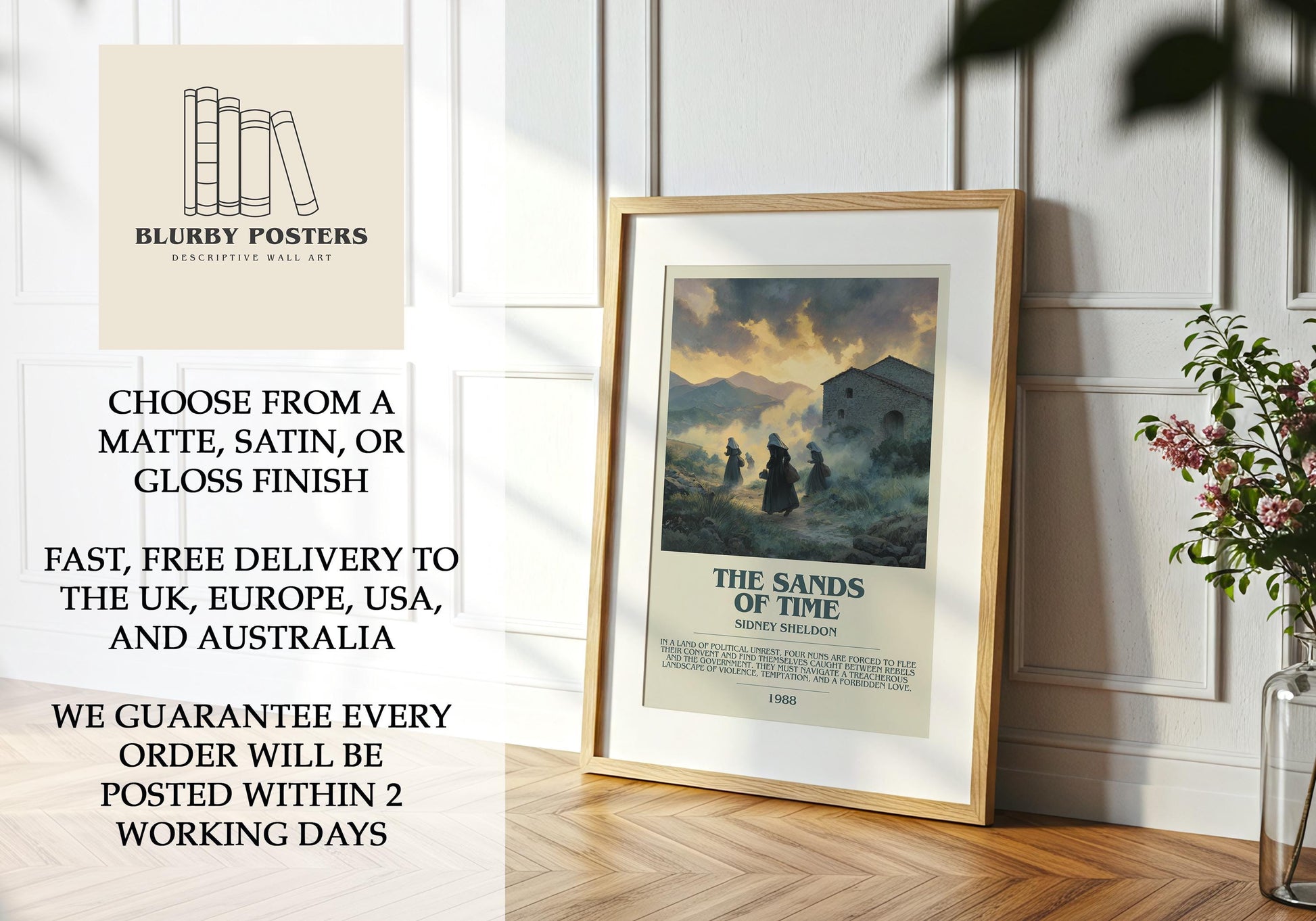 The Sands Of Time by Sidney Sheldon | Descriptive Book Poster | Modern