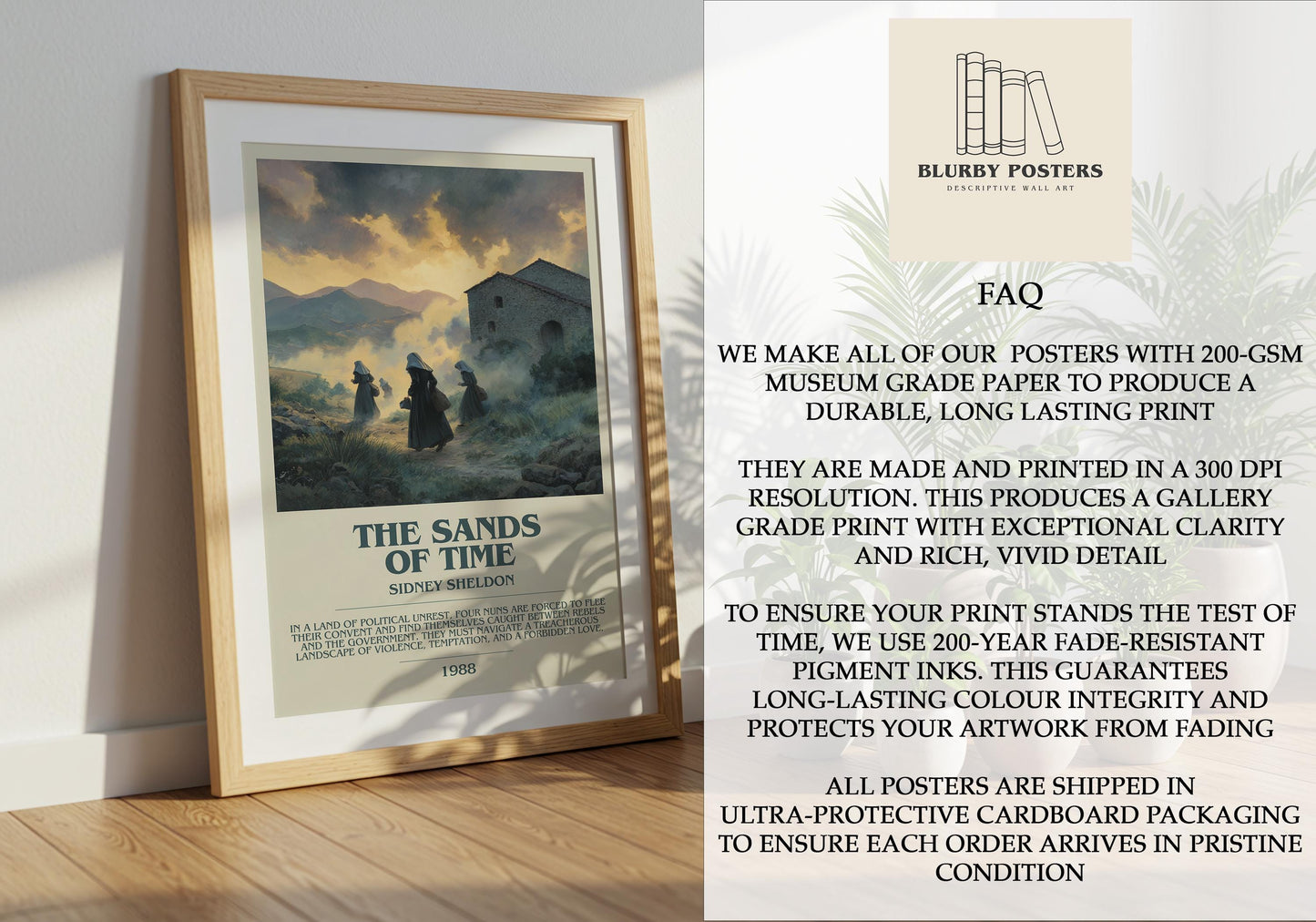 The Sands Of Time by Sidney Sheldon | Descriptive Book Poster | Modern