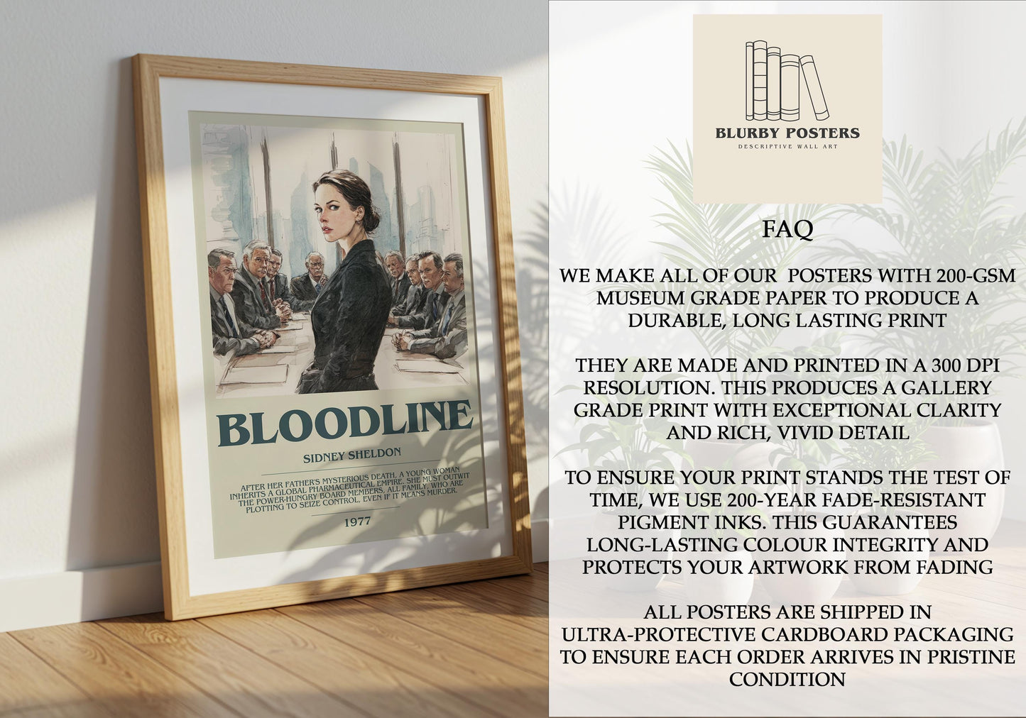 Bloodline by Sidney Sheldon | Descriptive Book Poster | Modern