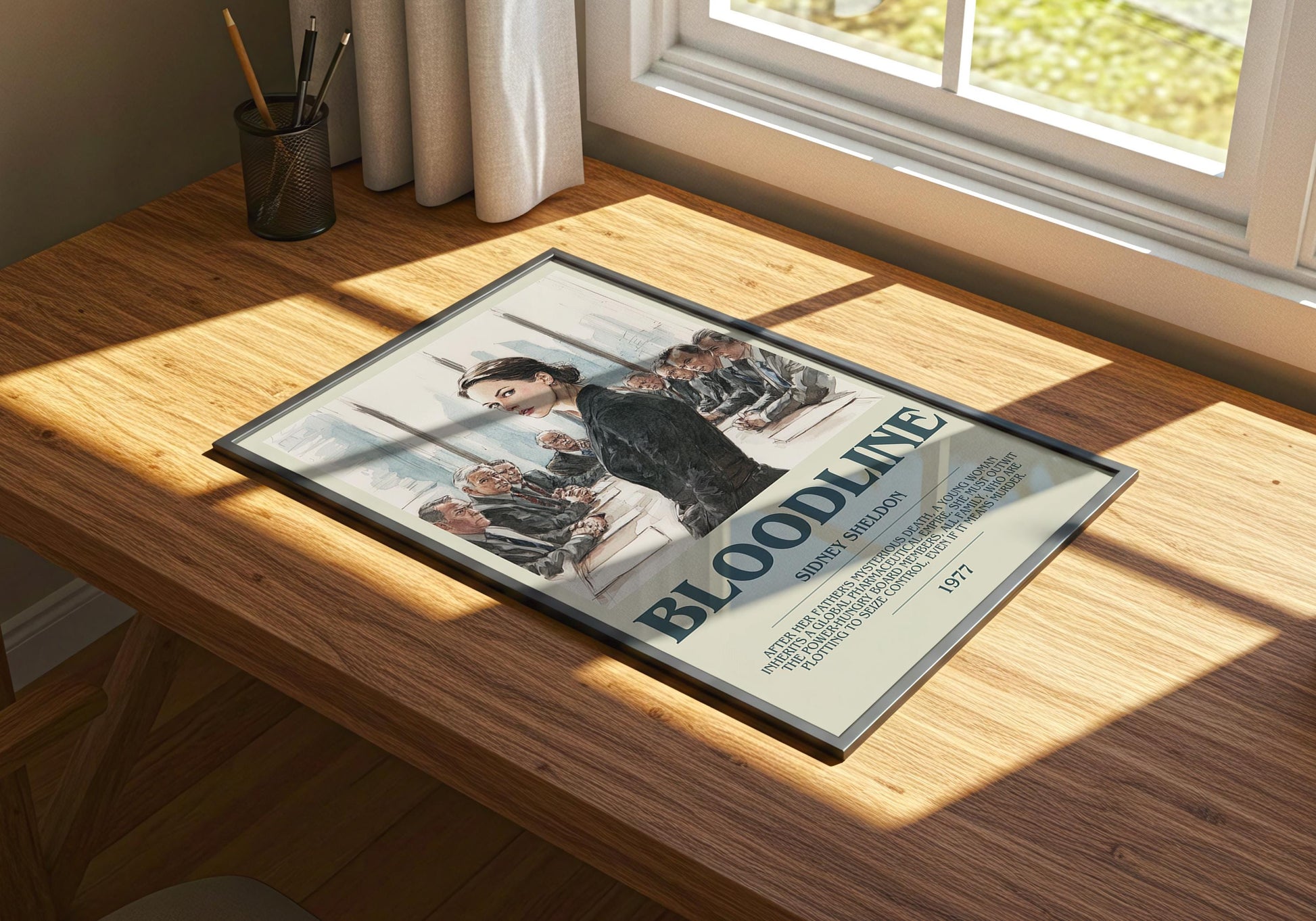 Bloodline by Sidney Sheldon | Descriptive Book Poster | Modern