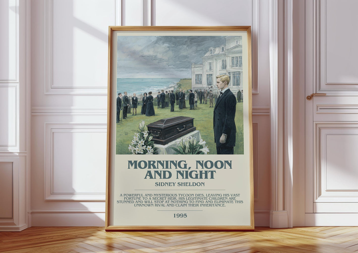 Morning, Noon and Night by Sidney Sheldon | Descriptive Book Poster | Modern