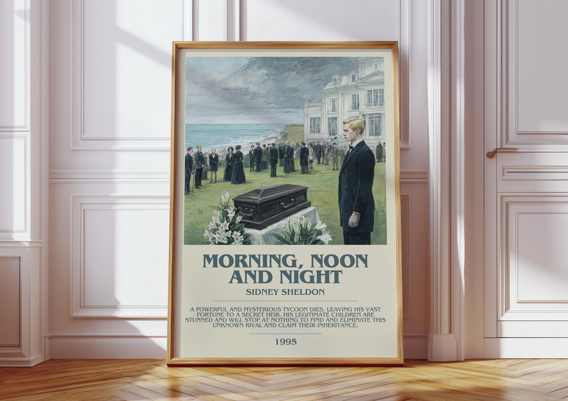 Morning, Noon and Night by Sidney Sheldon | Descriptive Book Poster | Modern