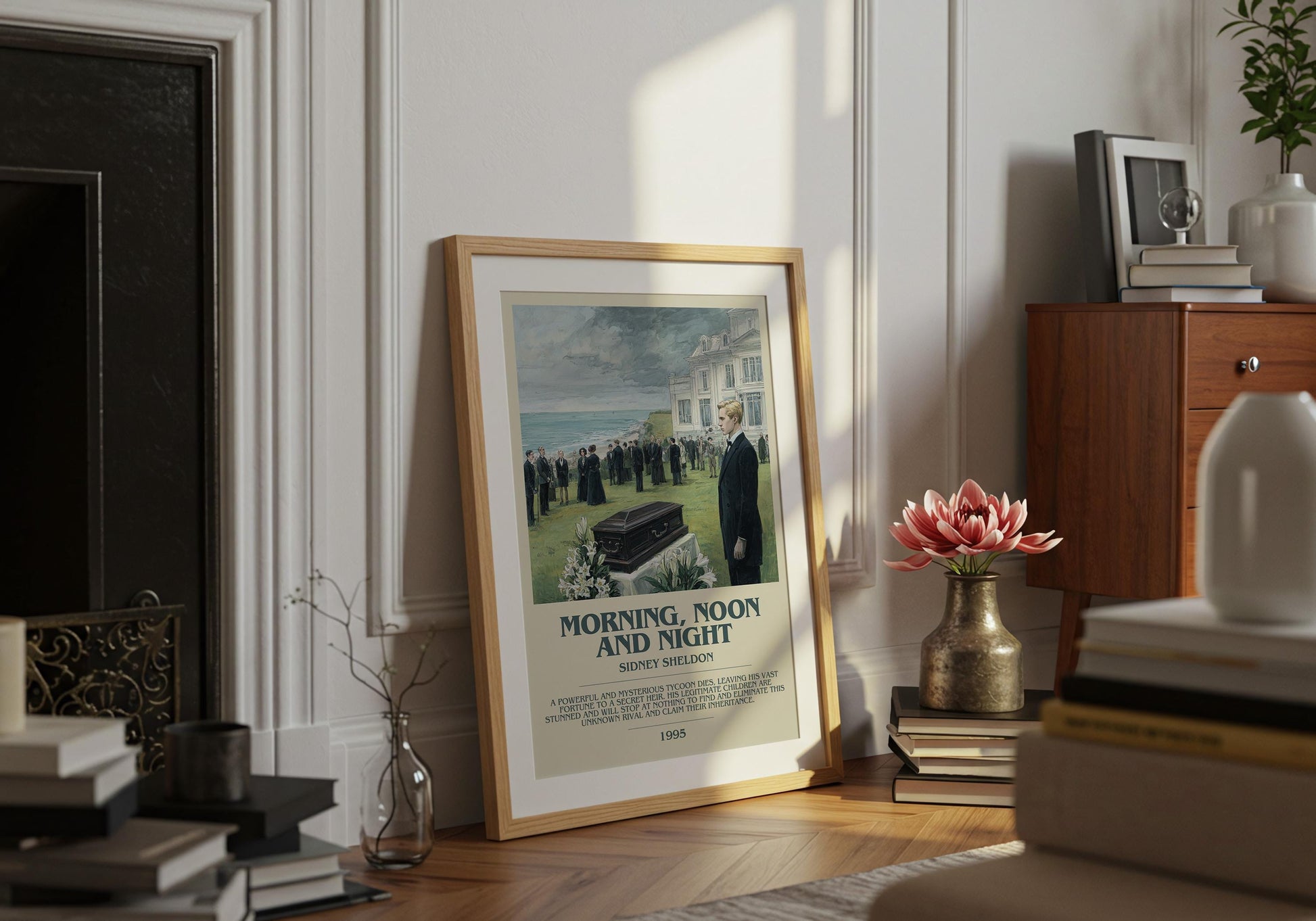 Morning, Noon and Night by Sidney Sheldon | Descriptive Book Poster | Modern