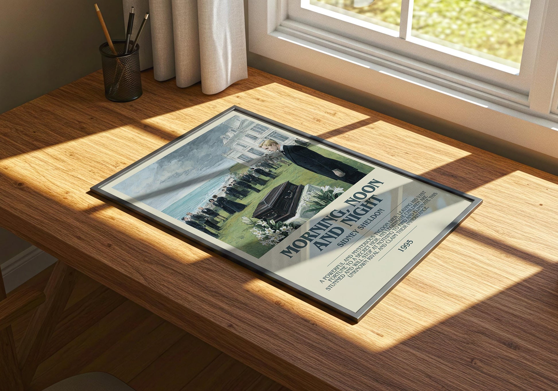 Morning, Noon and Night by Sidney Sheldon | Descriptive Book Poster | Modern