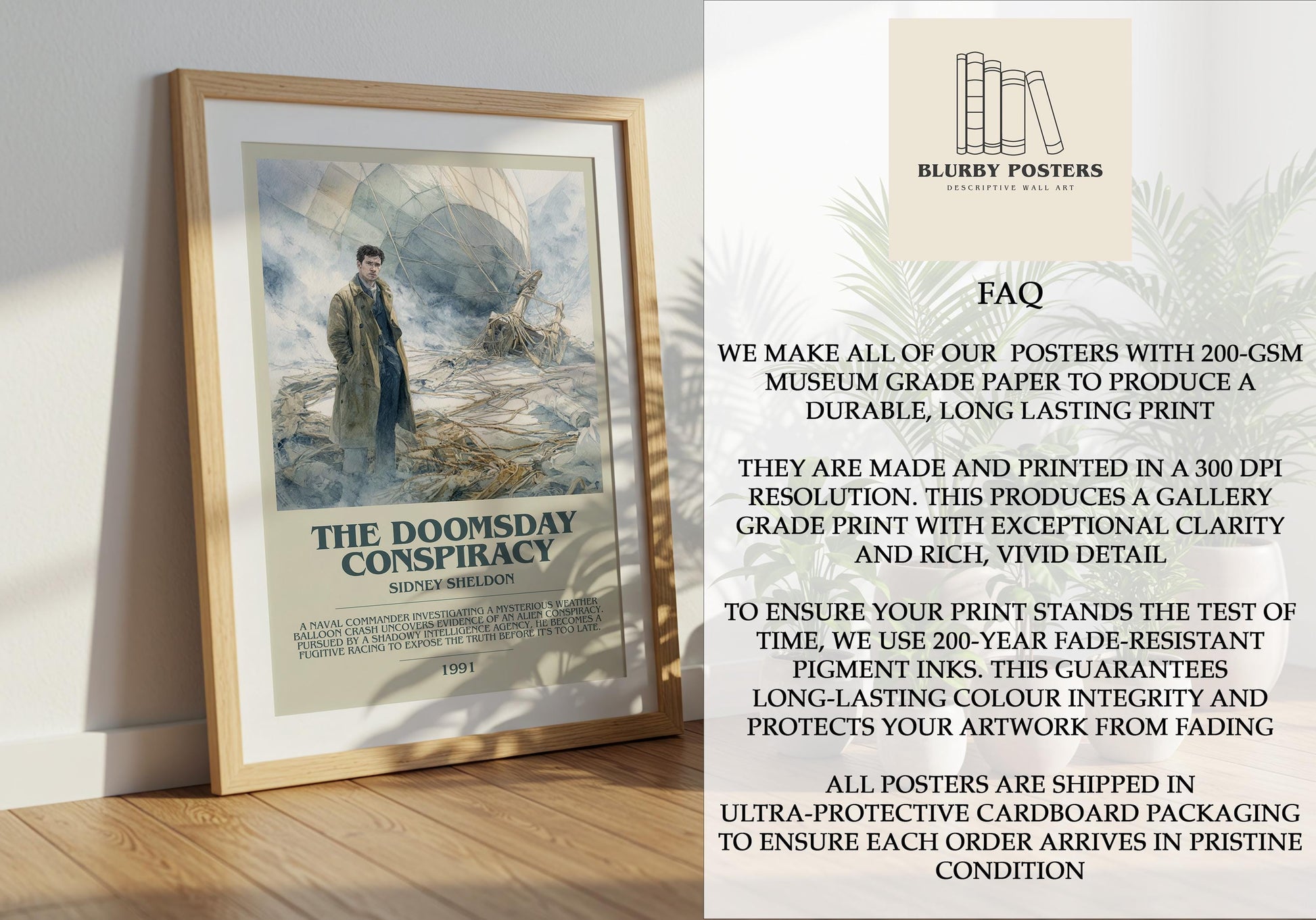The Doomsday Conspiracy by Sidney Sheldon | Descriptive Book Poster | Modern