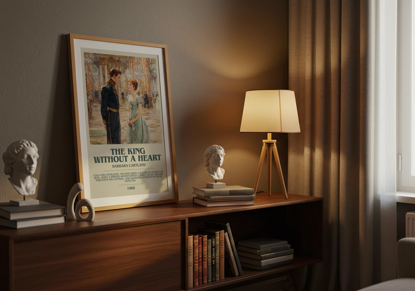 The King Without A Heart by Barbara Cartland | Descriptive Book Poster | Modern