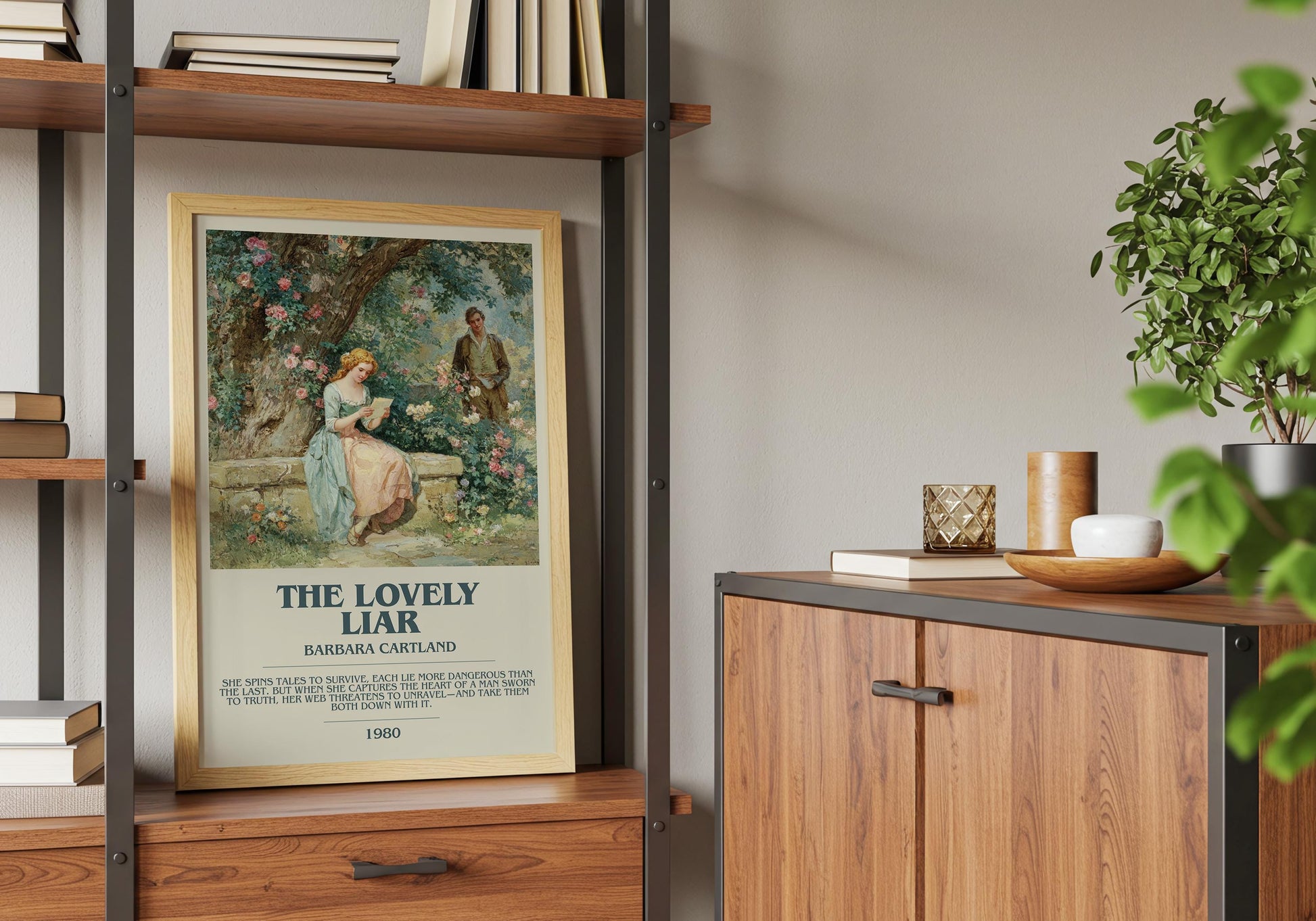 The Lovely Liar by Barbara Cartland | Descriptive Book Poster | Modern