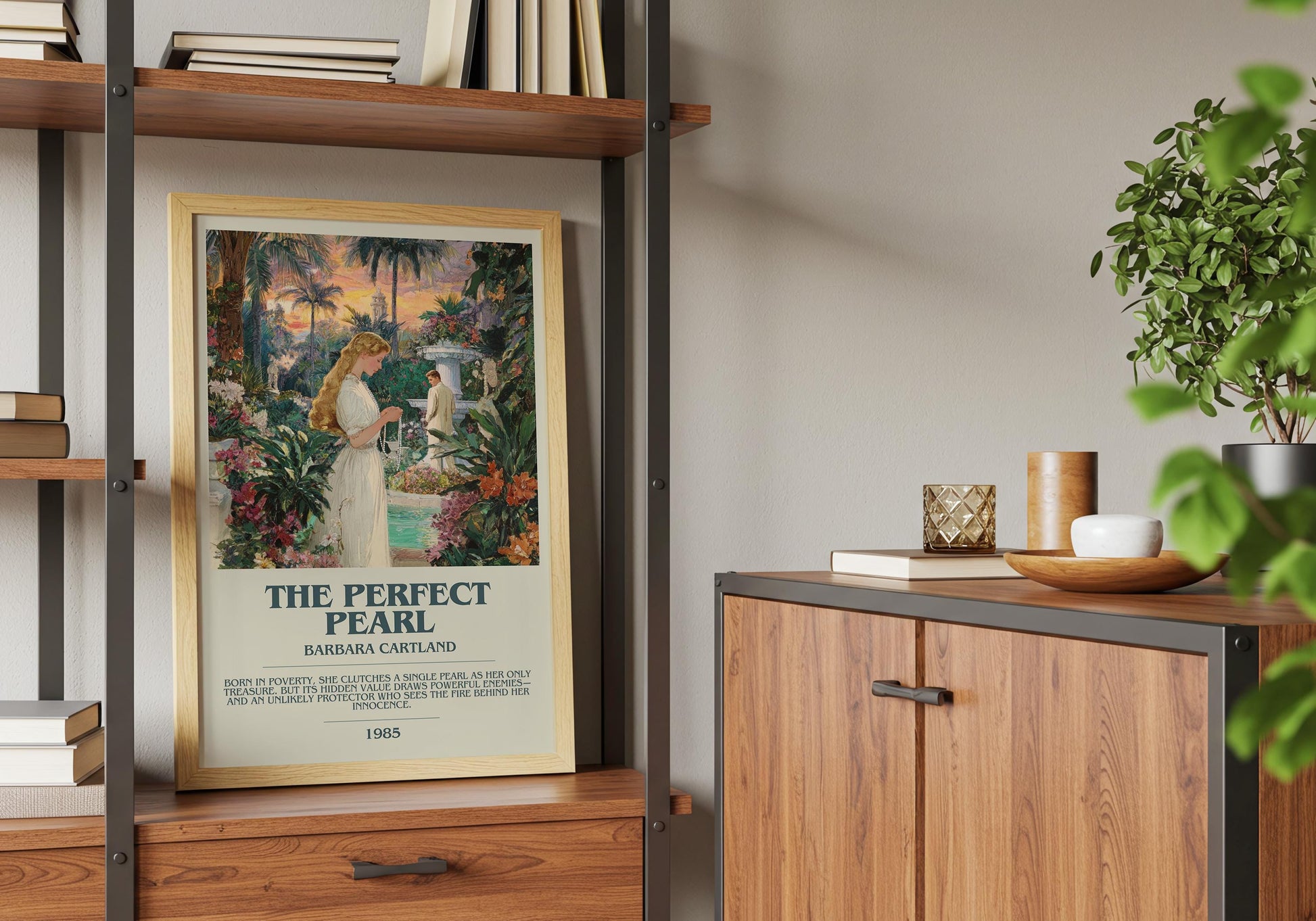 The Perfect Pearl by Barbara Cartland | Descriptive Book Poster | Modern