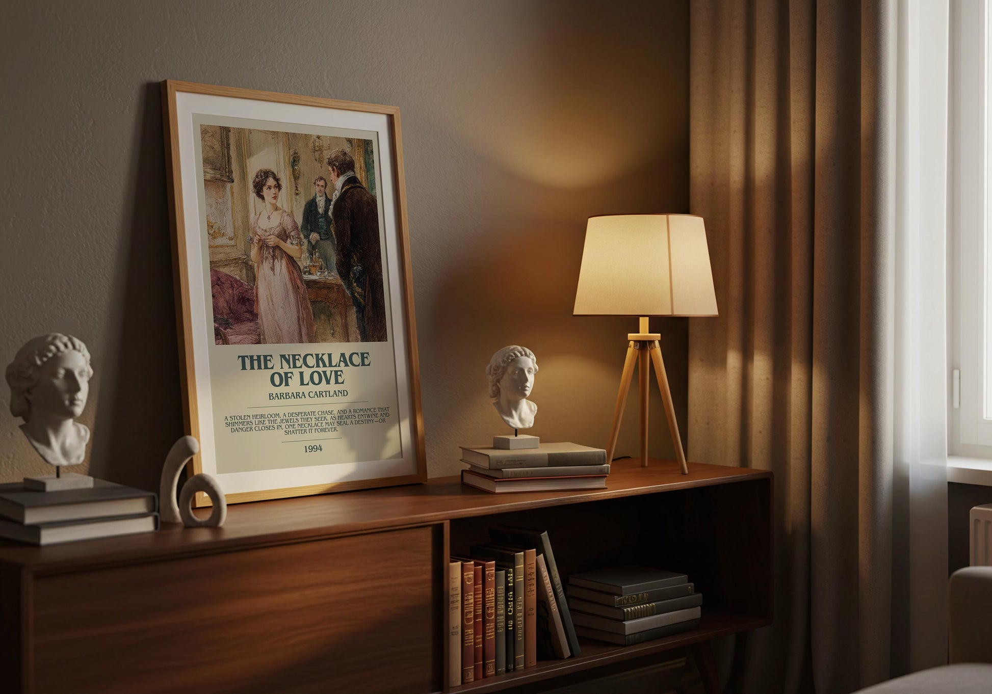 Necklace Of Love by Barbara Cartland | Descriptive Book Poster | Modern