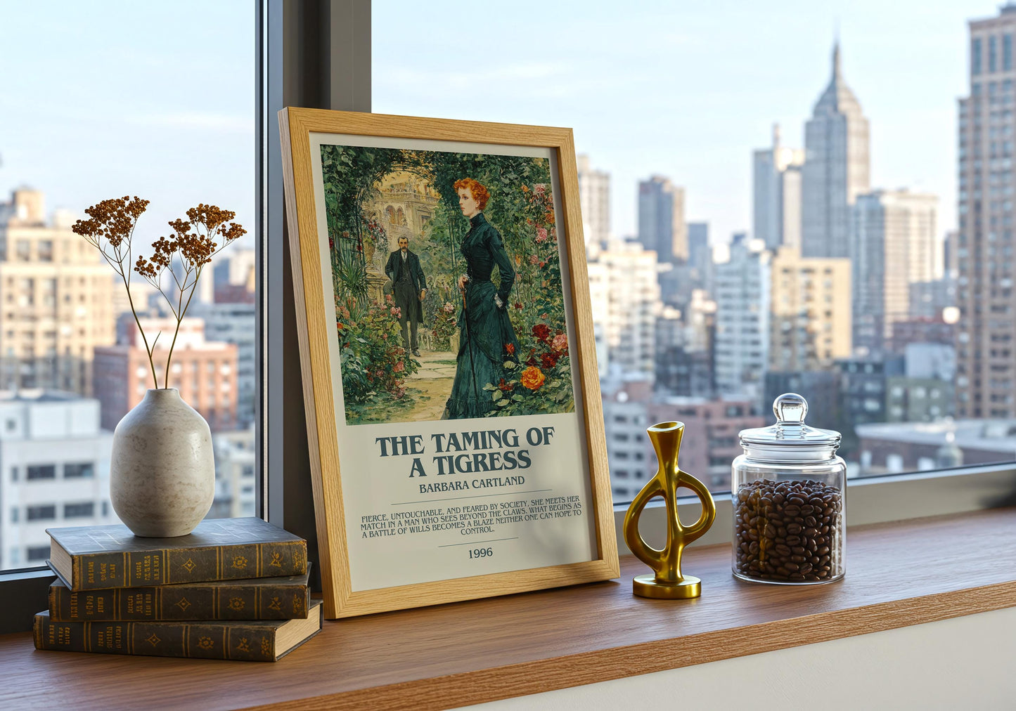 The Taming Of A Tigress by Barbara Cartland | Descriptive Book Poster | Modern