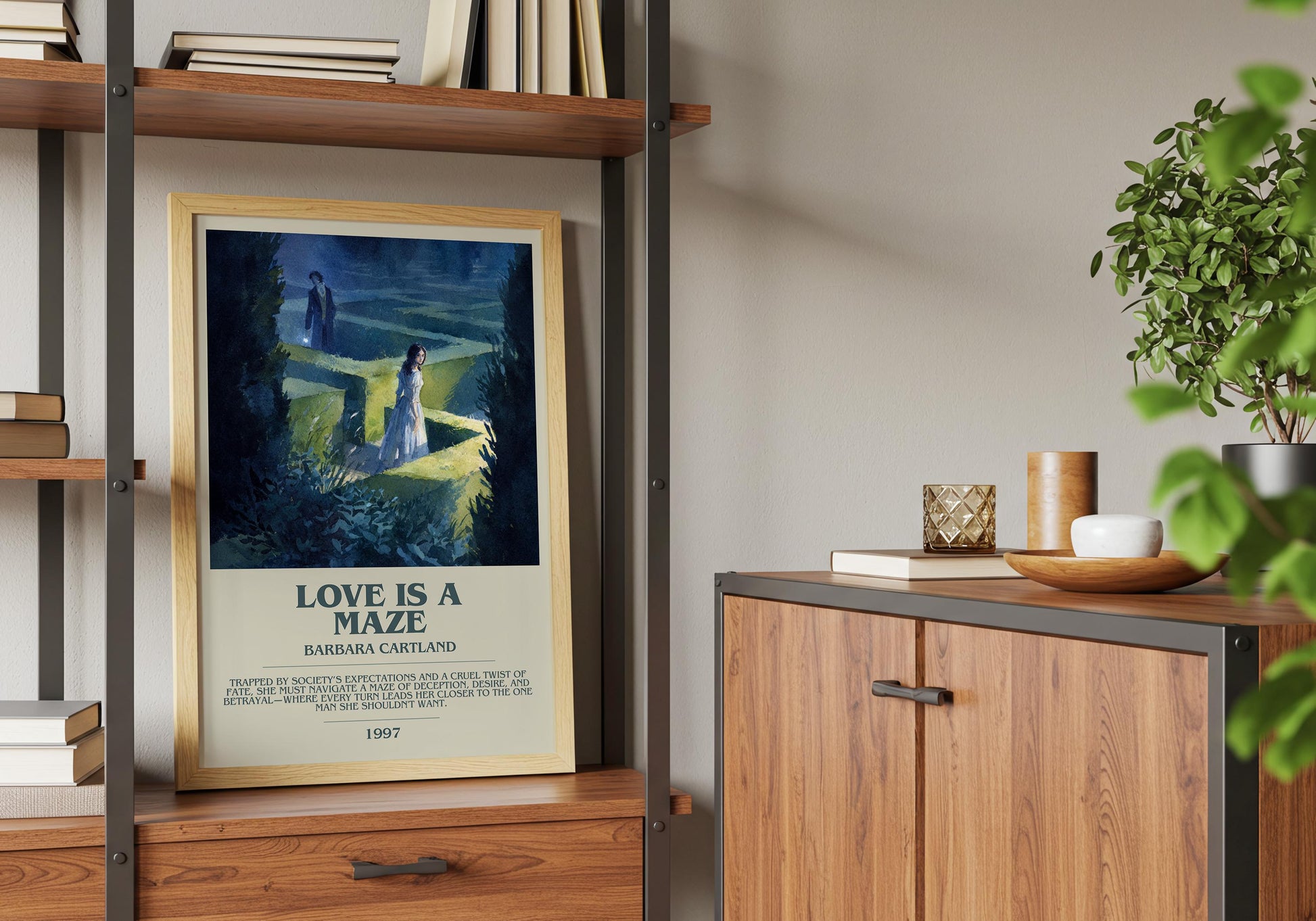 Love Is A Maze by Barbara Cartland | Descriptive Book Poster | Modern