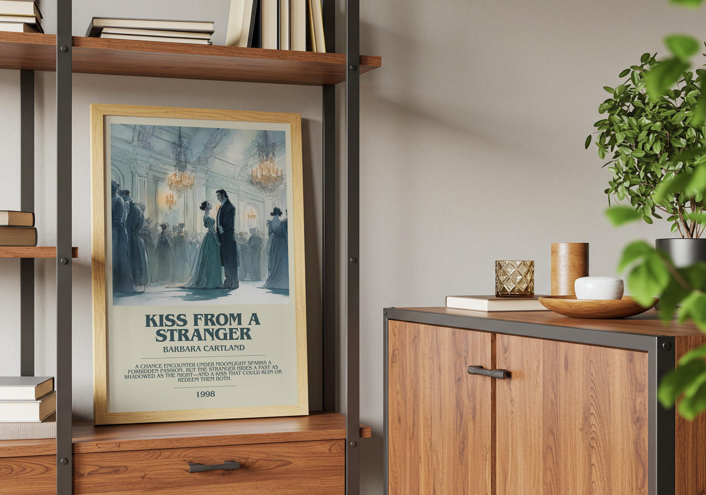 Kiss From A Stranger by Barbara Cartland | Descriptive Book Poster | Modern