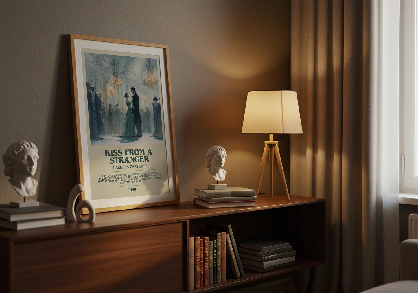 Kiss From A Stranger by Barbara Cartland | Descriptive Book Poster | Modern