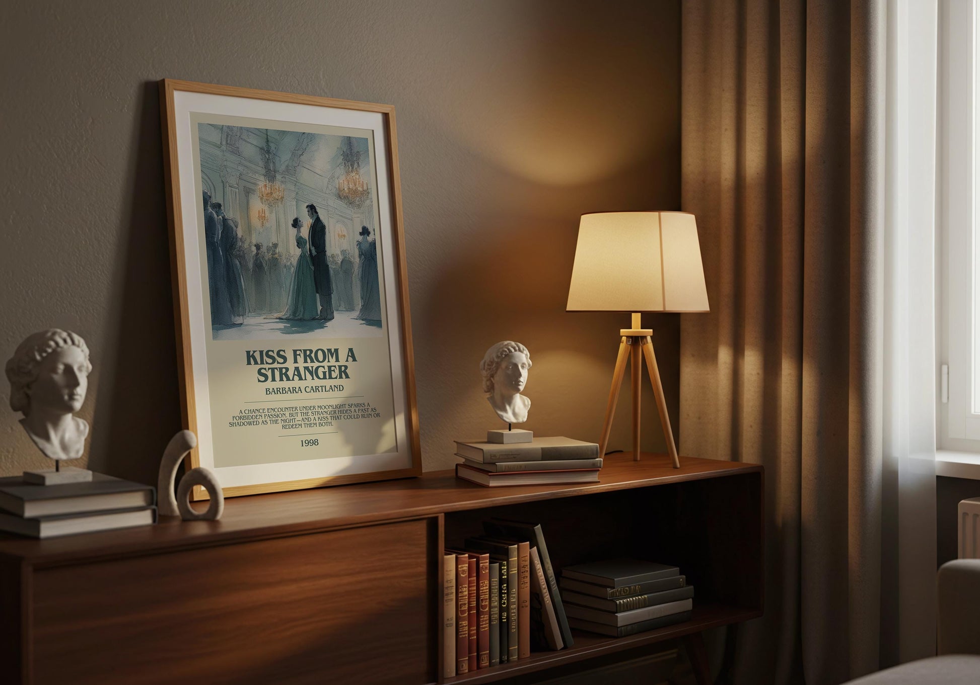 Kiss From A Stranger by Barbara Cartland | Descriptive Book Poster | Modern