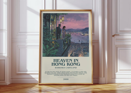 Heaven In Hong Kong by Barbara Cartland | Descriptive Book Poster | Modern