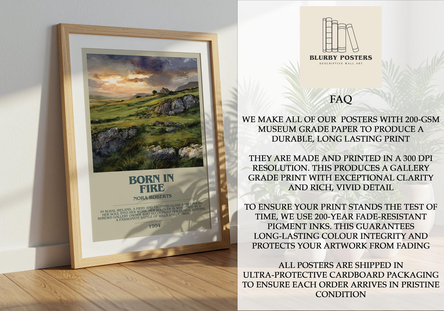 Born In Fire by Nora Roberts | Descriptive Book Poster | Modern