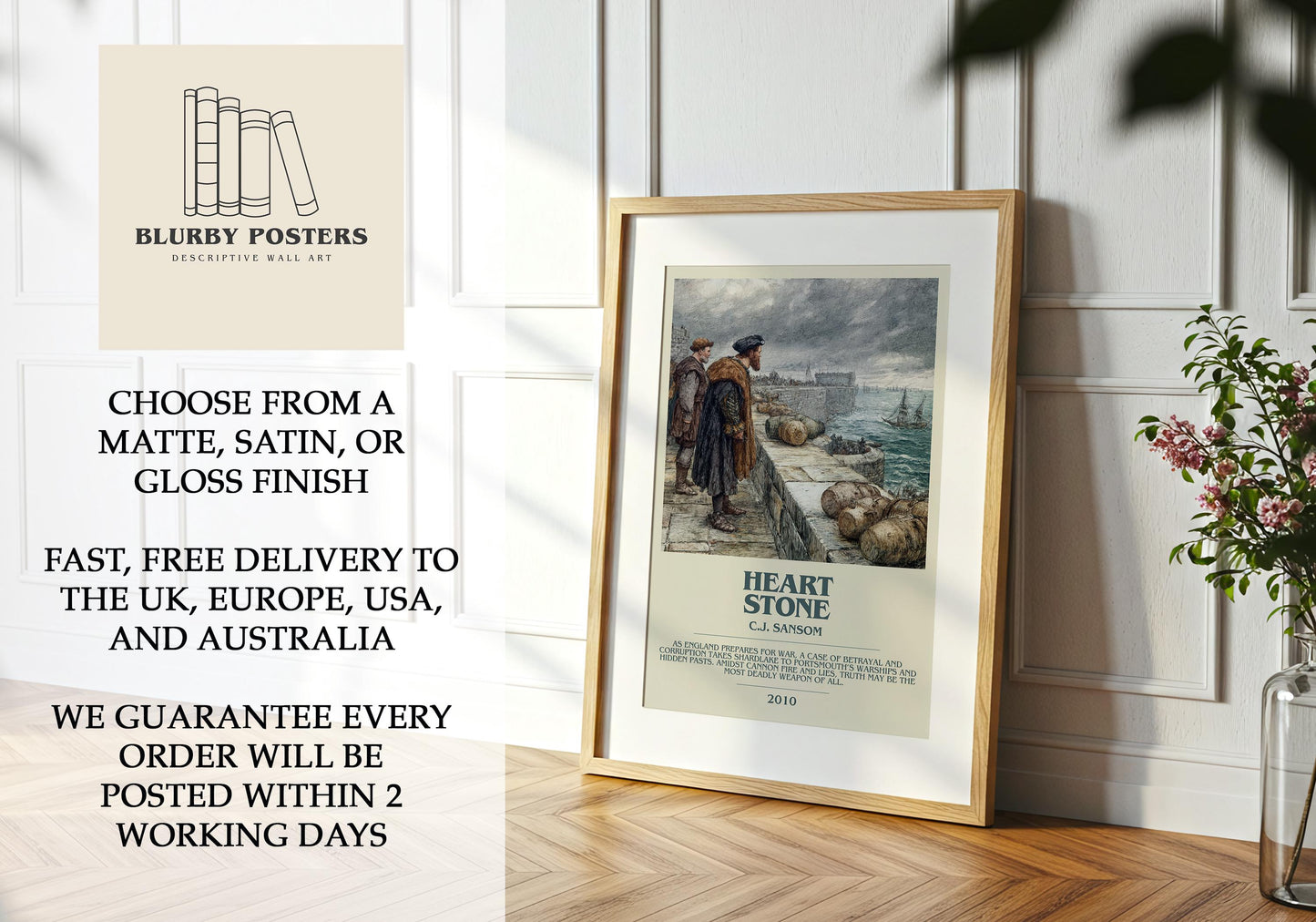 Heartstone by C.J Sansom | Descriptive Book Poster | Modern