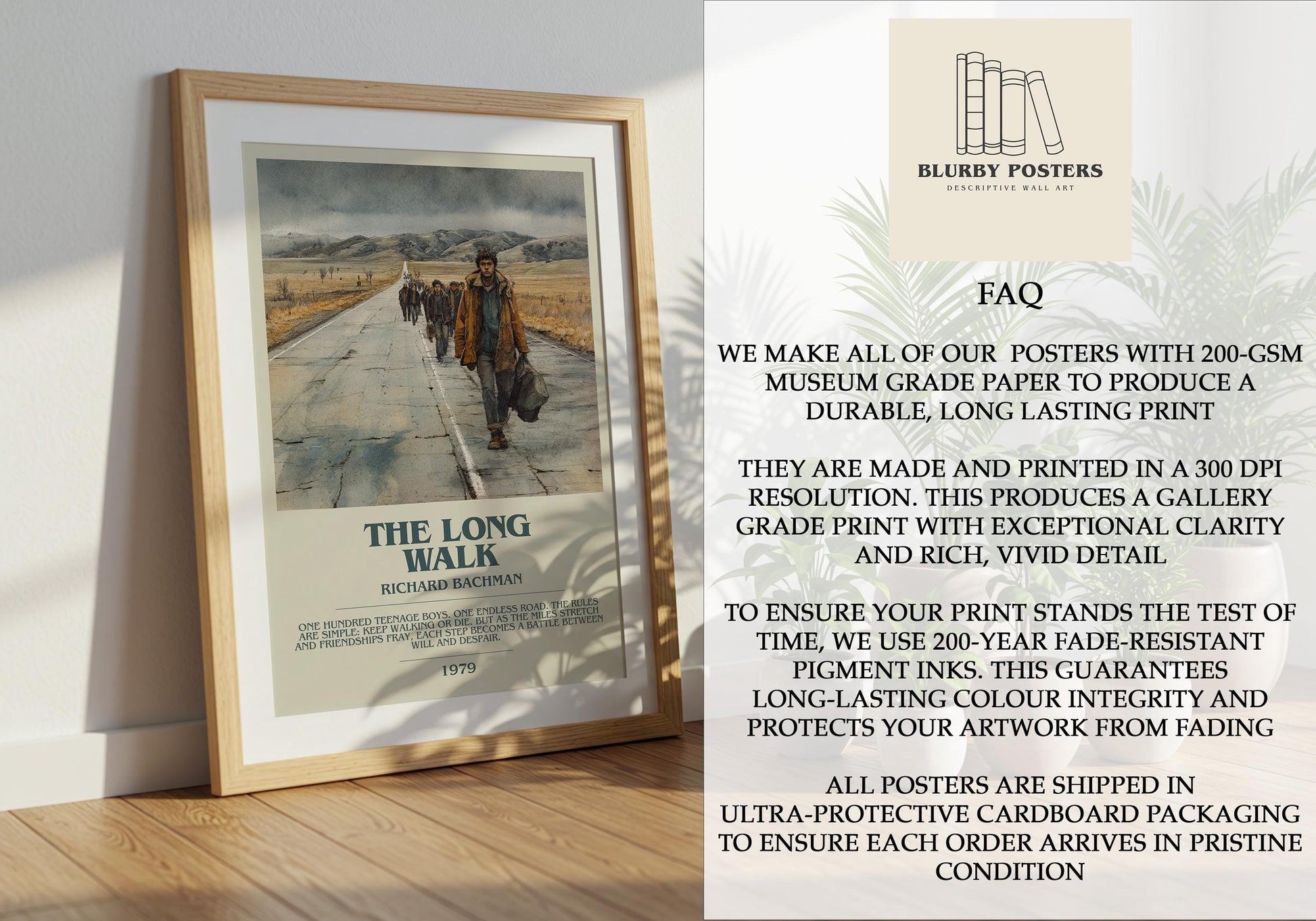 The Long Walk by Richard Bachman | Descriptive Book Poster | Modern