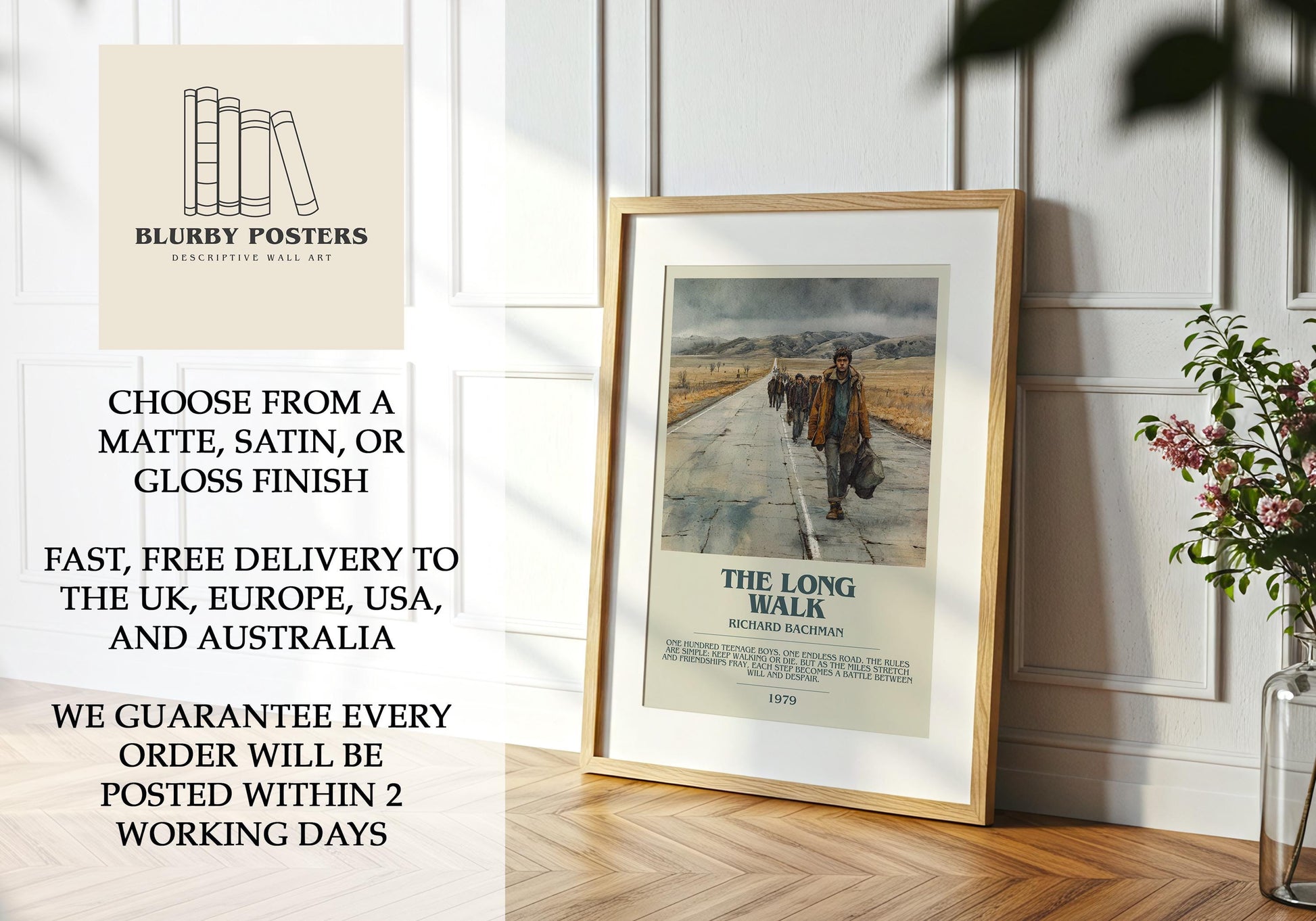 The Long Walk by Richard Bachman | Descriptive Book Poster | Modern