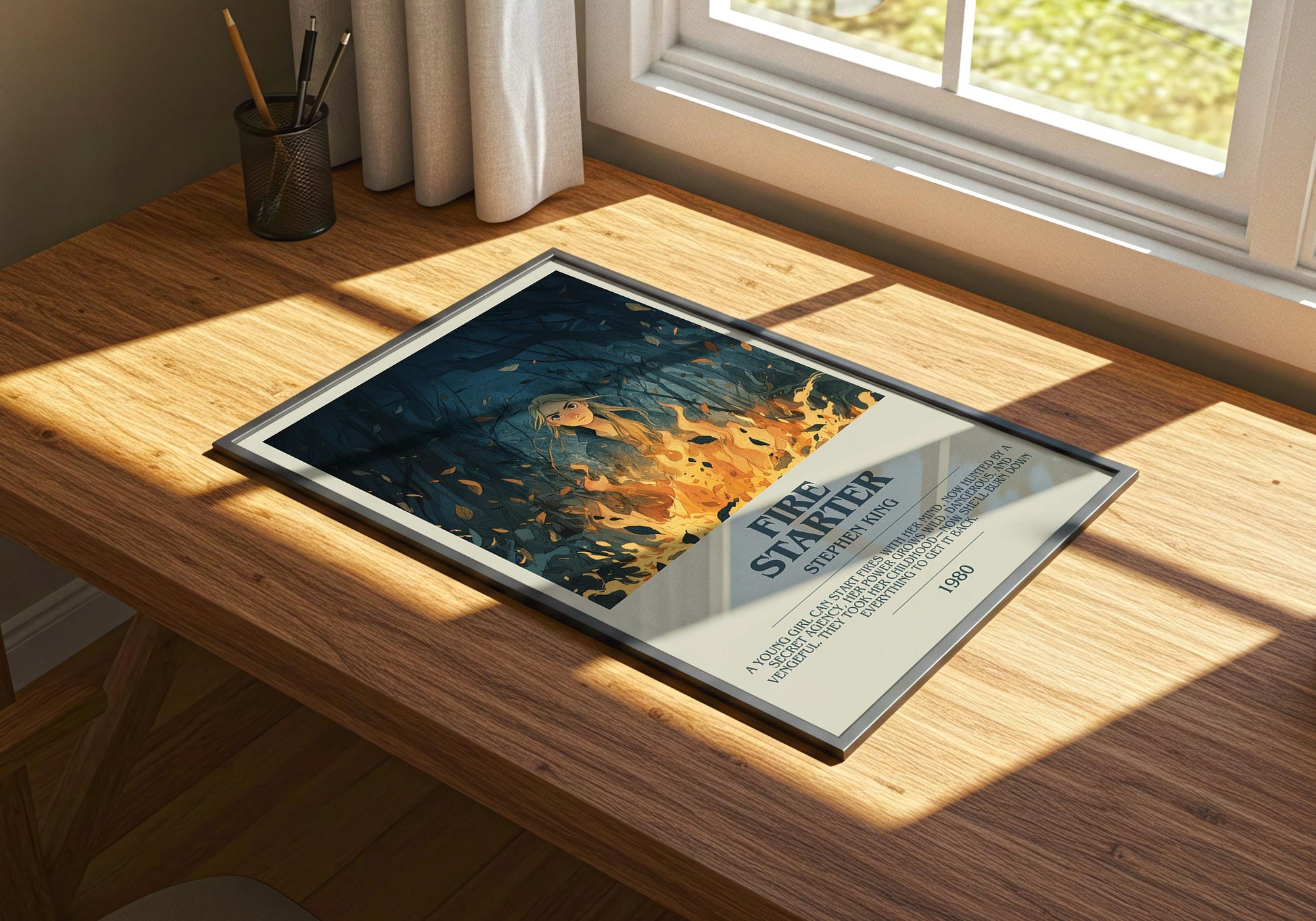 Fire Starter by Stephen King | Descriptive Book Poster | Modern