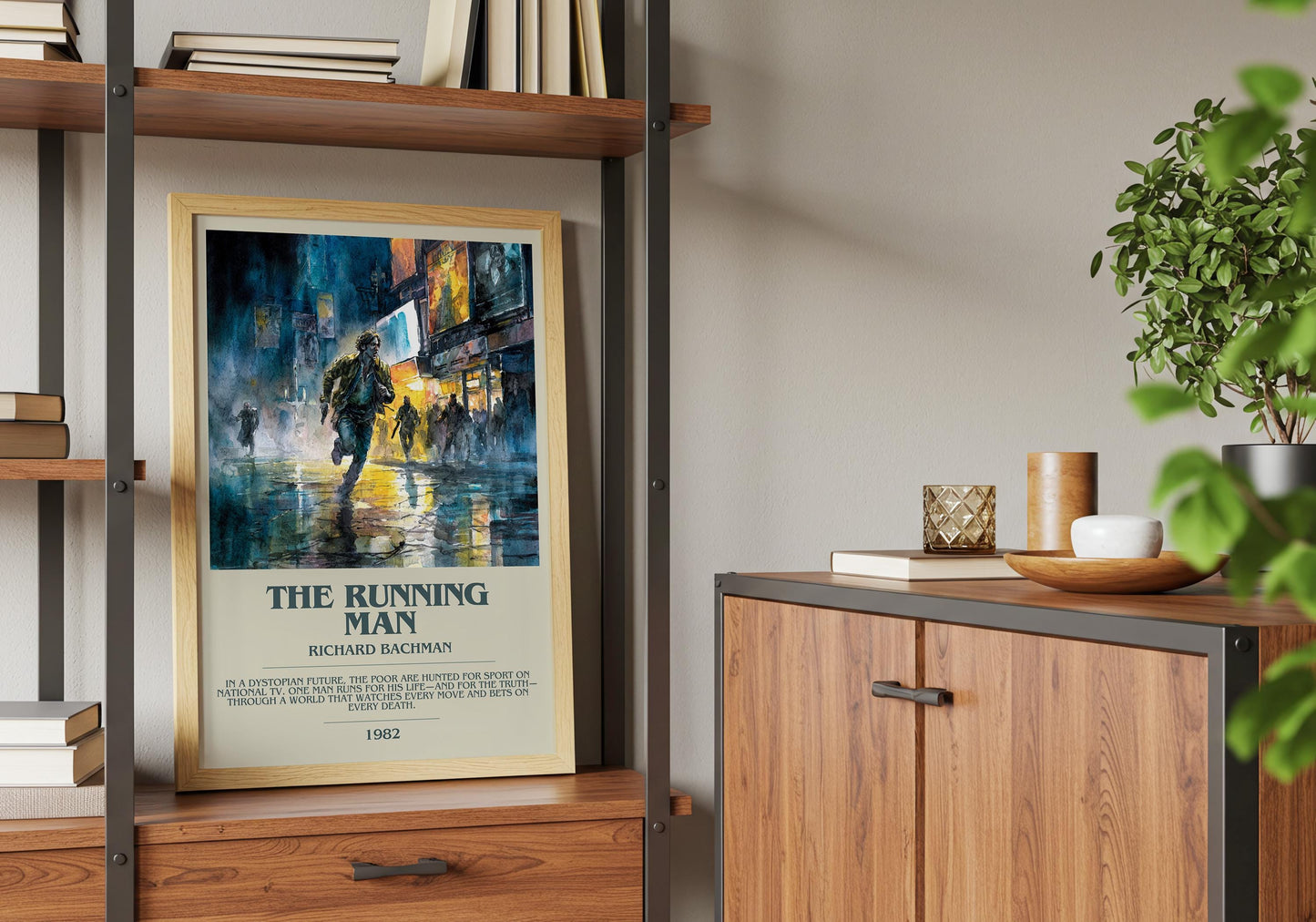The Running Man by Richard Bachman | Descriptive Book Poster | Modern