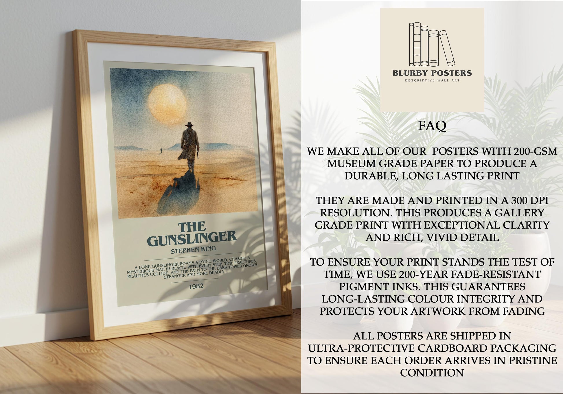 The Gunslinger by Stephen King | Descriptive Book Poster | Modern