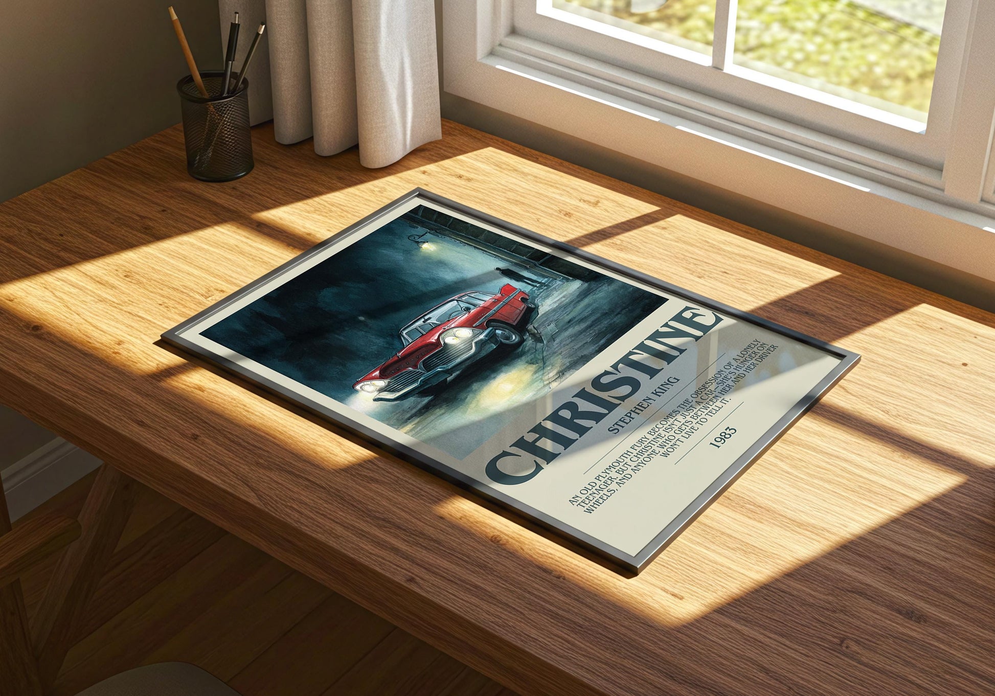 Christine by Stephen King | Descriptive Book Poster | Modern