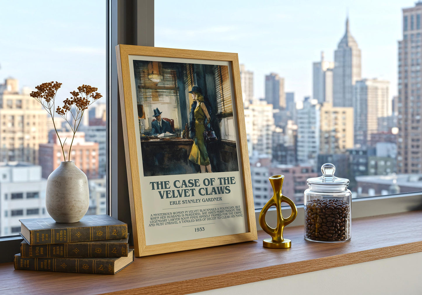 The Case of the Velvet Claws by Erle Stanley Gardner | Descriptive Book Poster | Modern