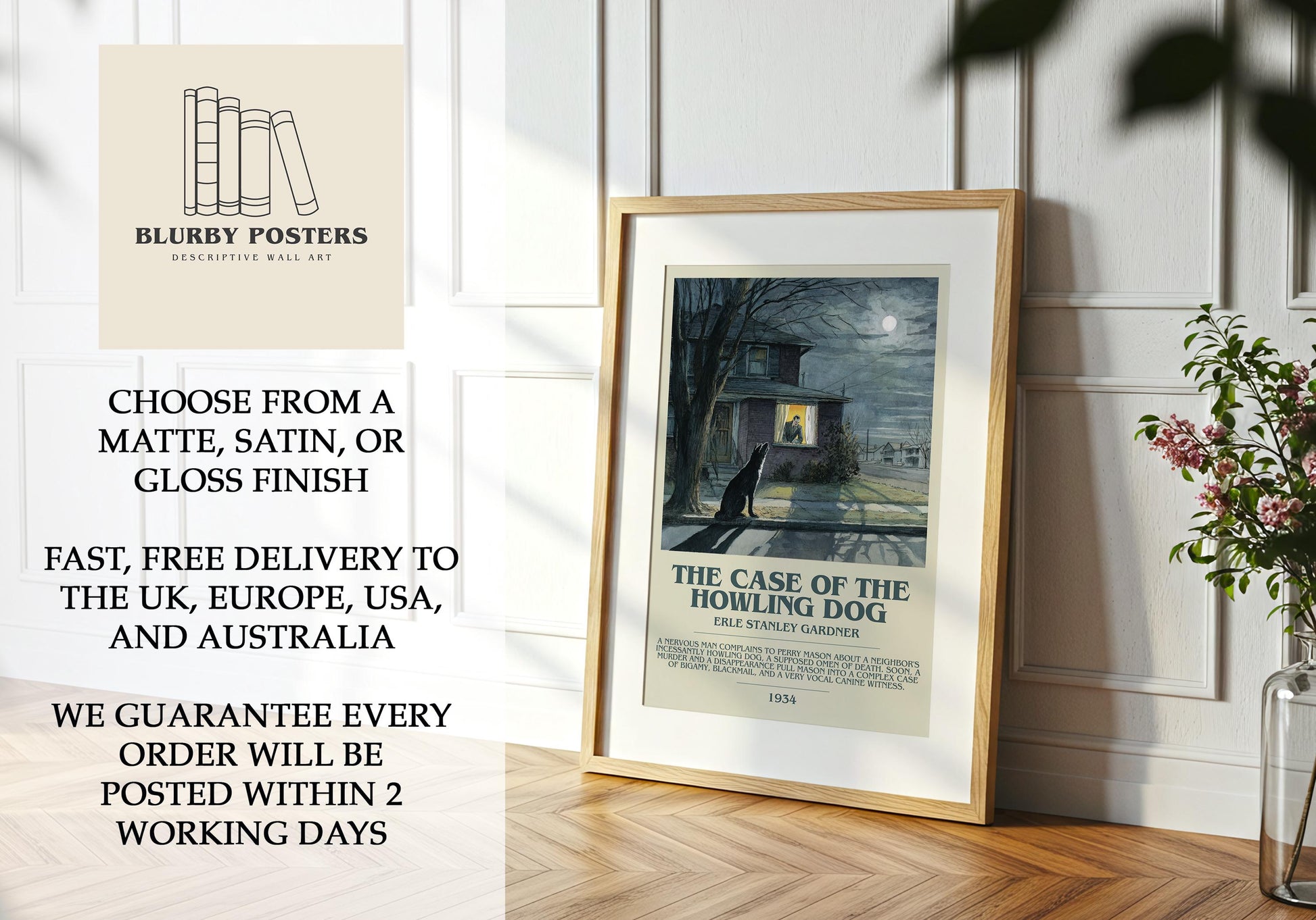 The Case of the Howling Dog by Erle Stanley Gardner | Descriptive Book Poster | Modern